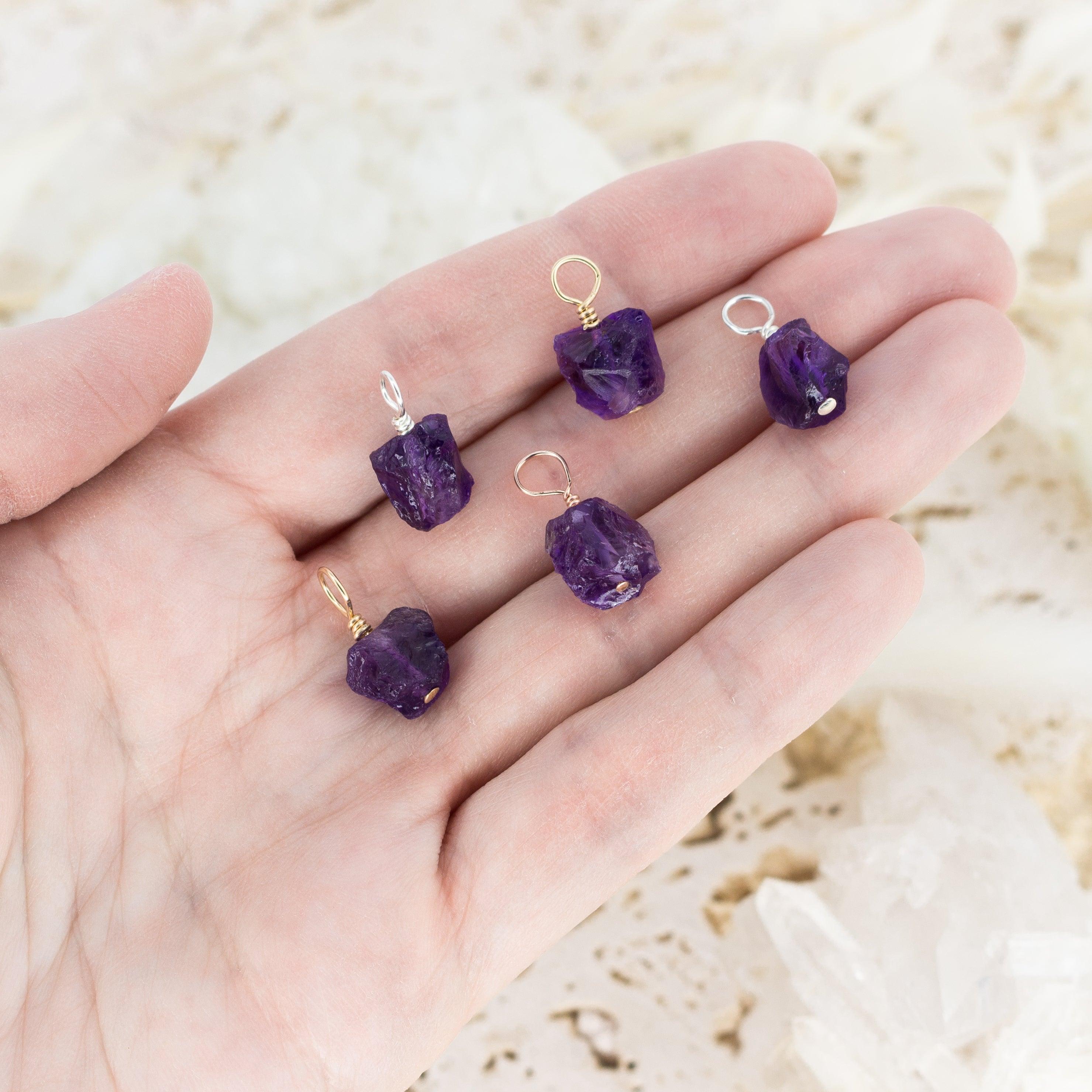 Natural Raw Purple Amethyst Crystal Pendant Necklace - Healing Stone Jewelry for Meditation, Stress Relief & Spiritual Protection