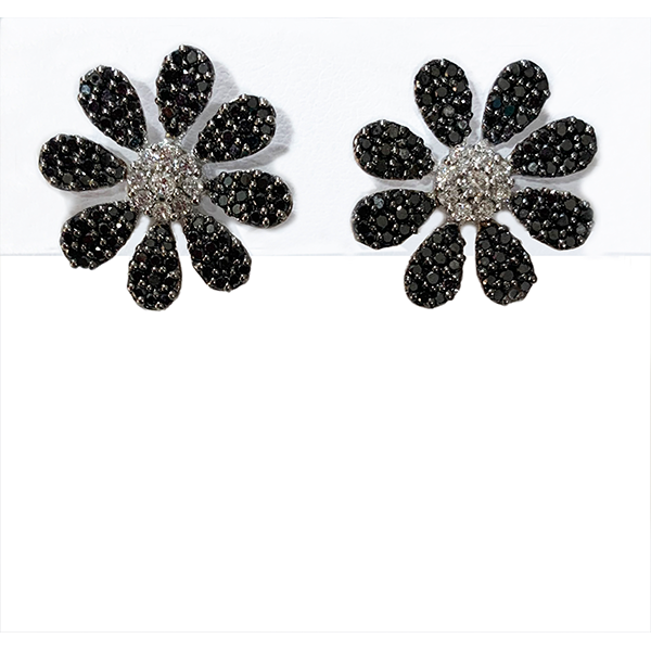 14K White Gold Black Diamond Stud Earrings for Women - Elegant & Hypoallergenic Jewelry Gift for Anniversary, Wedding, or Special Occasions