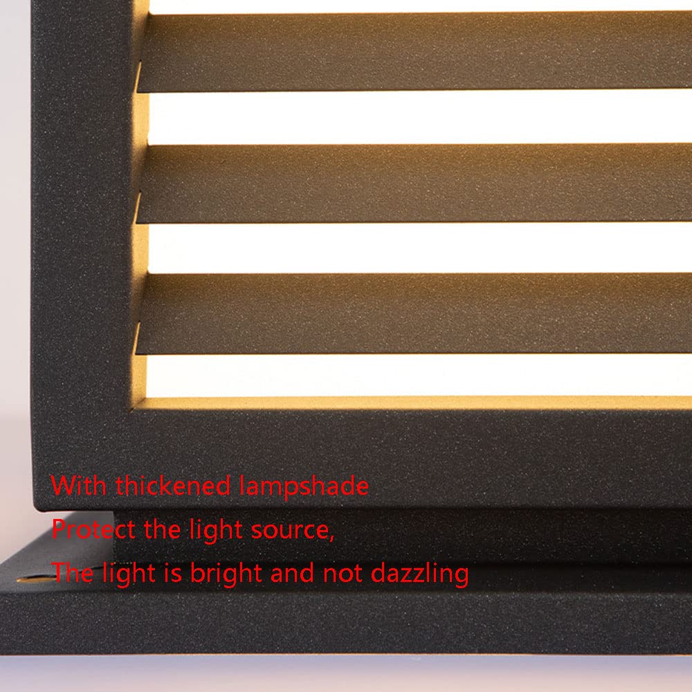 Waterproof Modern Outdoor Post Lights - Square Patio Pillar Lights for Deck, Villa & Garden - Durable Electric Wall Lamp for Household & Doorpost Lighting - Perfect for Backyard, Pathway & Landscape Illumination