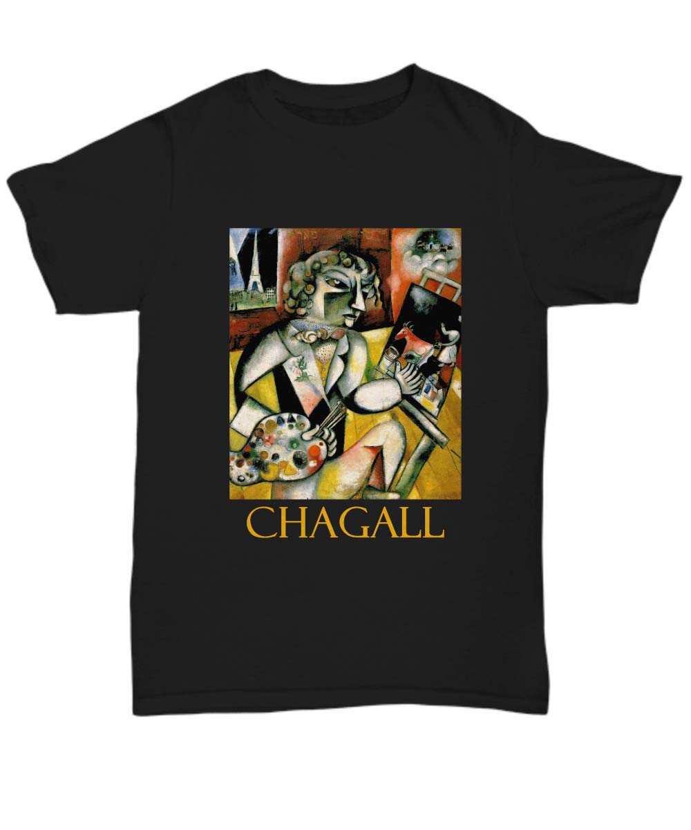 Marc Chagall Self Portrait with Seven Digits (1913) Art Print Unisex T-Shirt - Vintage Artist Tee for Art Lovers & Museum Gift