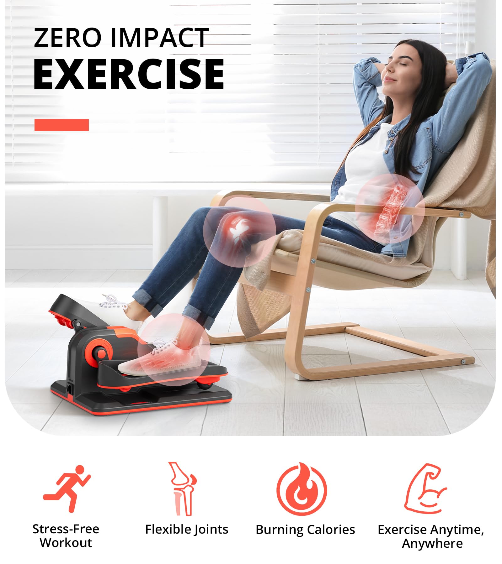 Under Desk Elliptical Machine - Portable Electric Leg Exerciser for Seniors & Adults with LCD Display & Remote Control - Compact Seated Elliptical Trainer with Anti-Slip Mat - Perfect for Office, Home Workout & Physical Therapy