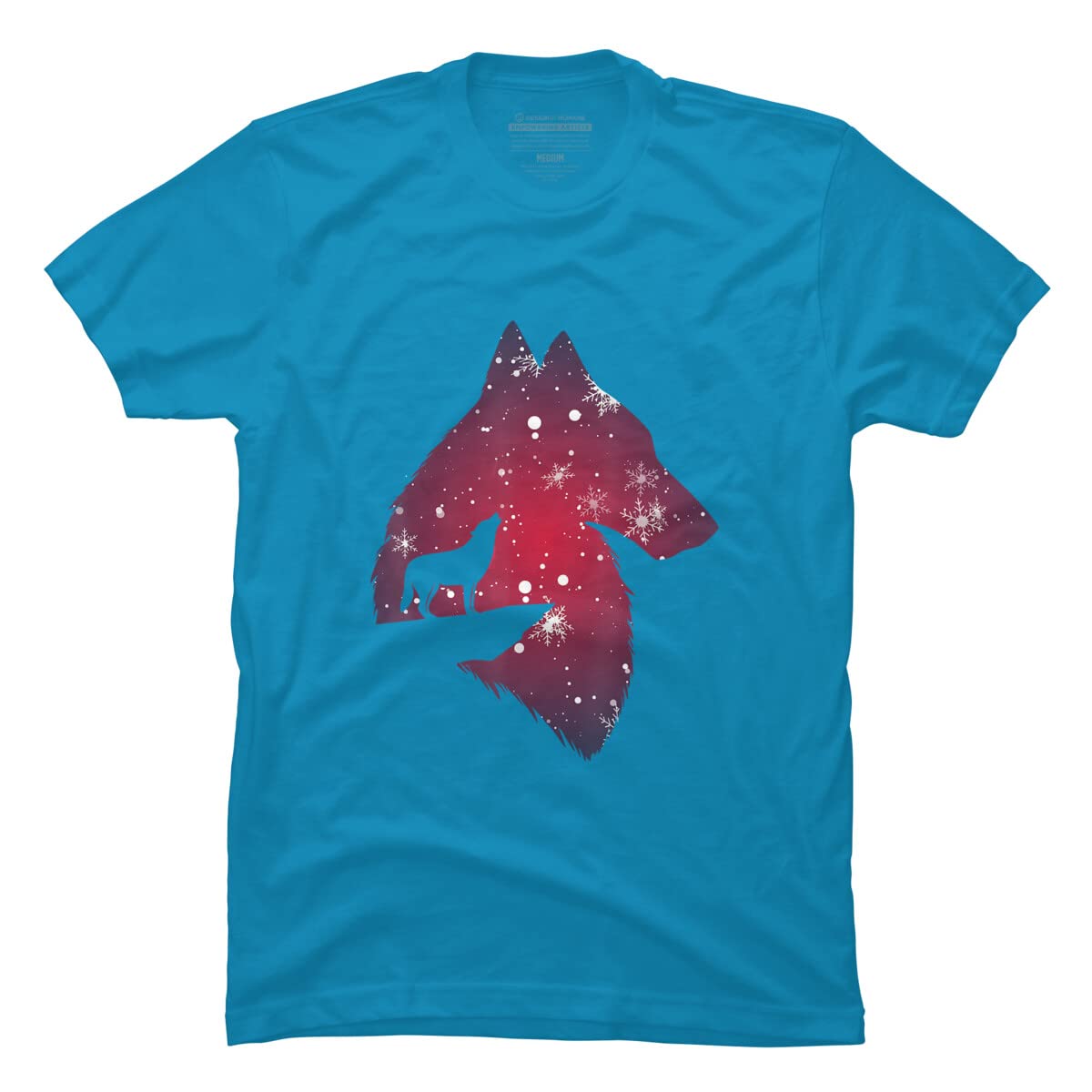 Funny Christmas Wolf with Snowfall Graphic T-Shirt for Men, Women, Kids & Babies | Holiday Family Matching Outfits | Perfect for Christmas Parties & Gifts