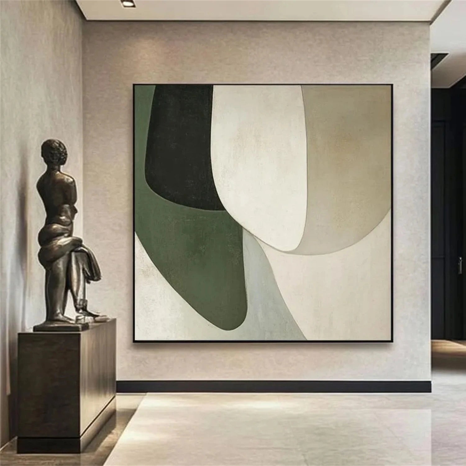 Blue & Green Abstract Wall Art Print #BG092 - Modern Home Decor for Living Room, Bedroom & Office