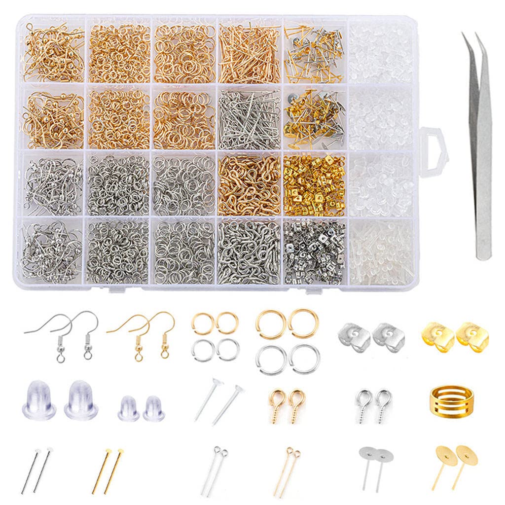 TOOYFUL 2682pcs Earring Making Kit - Silver & Gold Earring Hooks, Jump Rings, Backs, Jewelry Tweezers - DIY Jewelry Craft Supplies for Earrings, Necklaces & Bracelets - Perfect for Handmade Gifts, Craft Parties & Jewelry Business