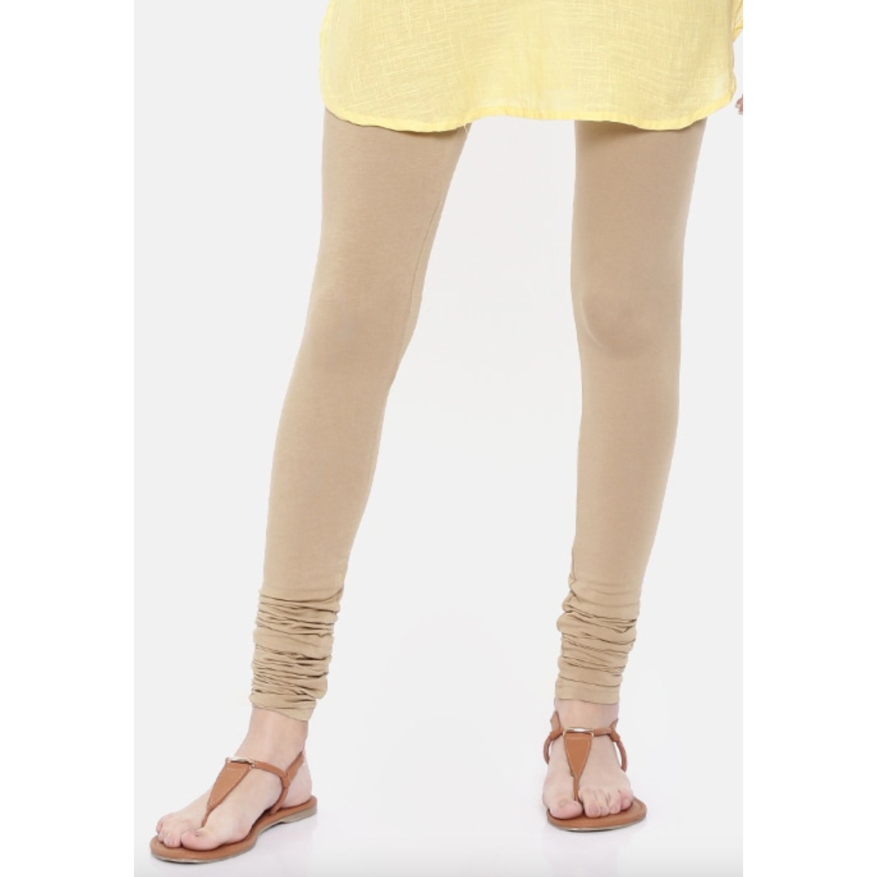 High-Waisted Beige Leggings for Women - Soft & Stretchy Yoga Pants, Workout Tights, Casual Lounge Bottoms | Perfect for Yoga, Gym, Running & Everyday Wear