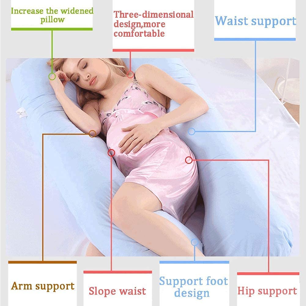 Premium Full Body Pregnancy Pillow - Maternity & Nursing Support Pillow with Washable Cotton Cover (80x145cm) for Comfort During Sleep, Breastfeeding & Relaxation