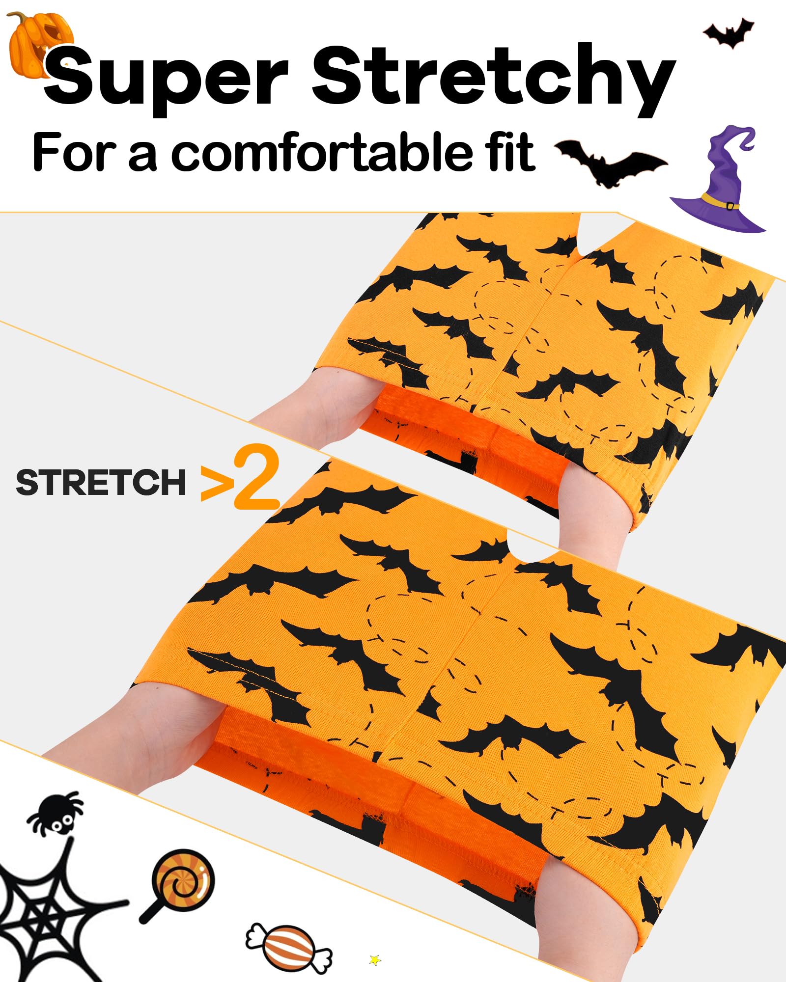 DAUGHTER QUEEN Kids Halloween Pajamas Set - Soft & Comfortable Sleepwear for Boys & Girls (Sizes 18 Months to 12 Years) - Perfect for Trick-or-Treating, Sleepovers & Holiday Family Photos