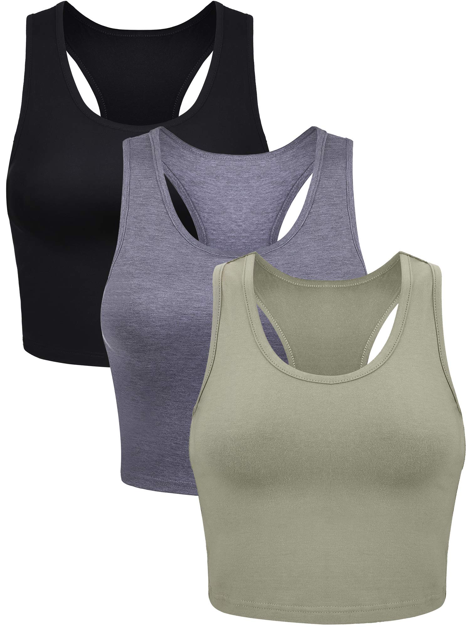 3 Pack Women's Workout Crop Tops - Sleeveless Racerback Gym Tank Tops for Women & Teen Girls | Perfect for Yoga, Running, Fitness & Casual Wear