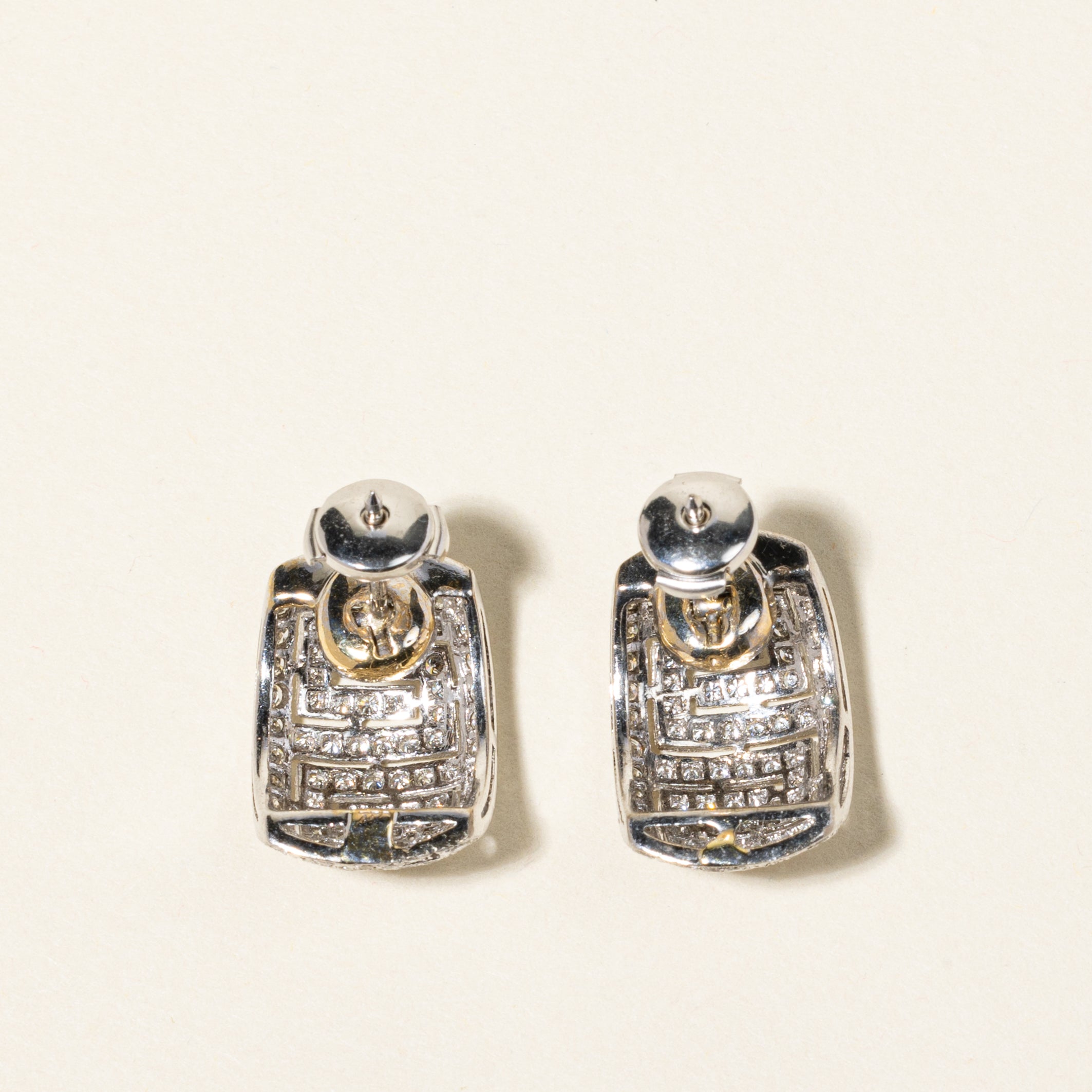 14K White Gold Diamond Cluster Stud Earrings - 1.85ctw Total Weight | Elegant Wedding, Anniversary & Gift Jewelry for Women