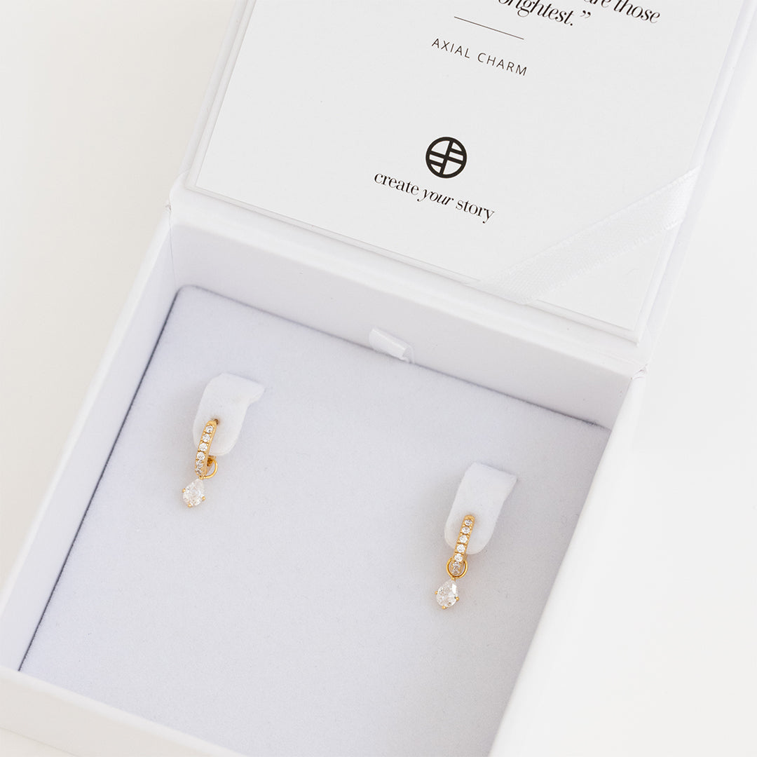 Axial Crystal Hoops - Elegant Rhinestone Earrings for Women, Dainty Sparkling Studs for Daily Wear & Special Occasions | Perfect Gift for Birthday, Anniversary & Party