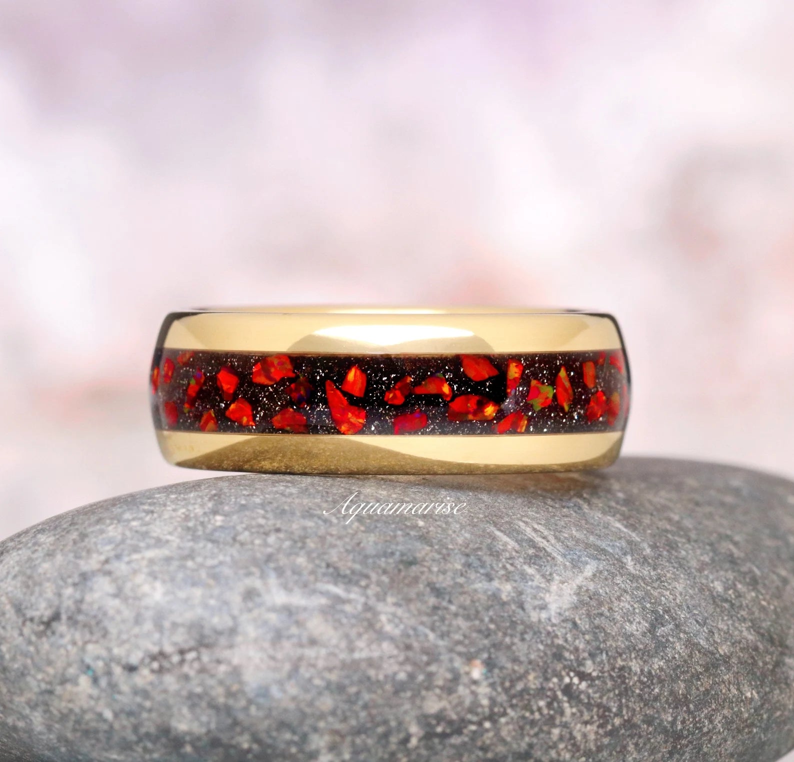 Natural Garnet & Red Fire Opal Leaf Couples Ring - Sterling Silver Matching Wedding Band Set for Him & Her - Romantic Gift for Anniversary, Engagement, Valentine's Day