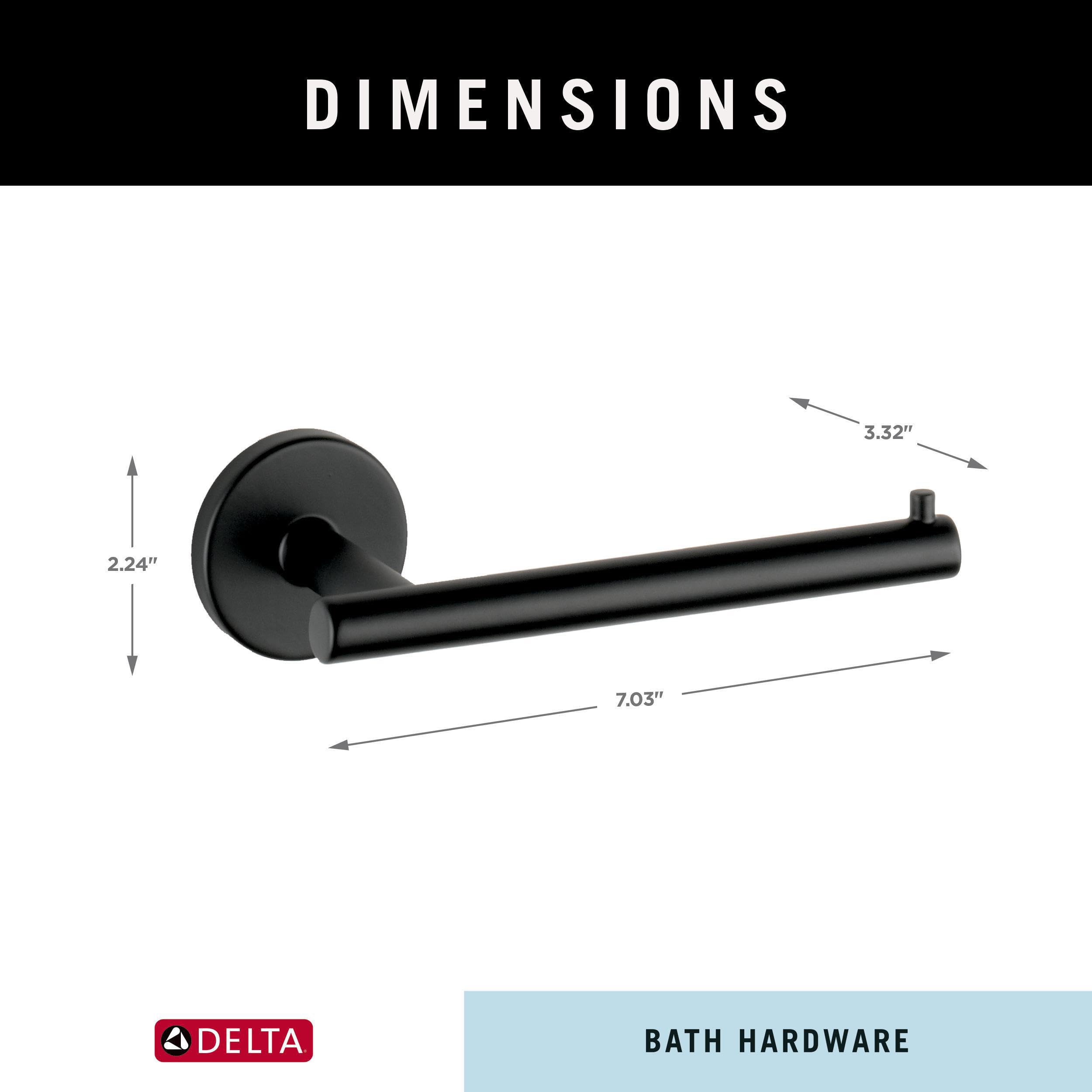 Delta Trinsic 1-Pack Matte Black Toilet Paper Holder - Single Post Wall Mounted Tissue Roll Holder for Bathroom Organization (75950-BL) - Perfect for Modern Bathrooms, Powder Rooms & Guest Baths