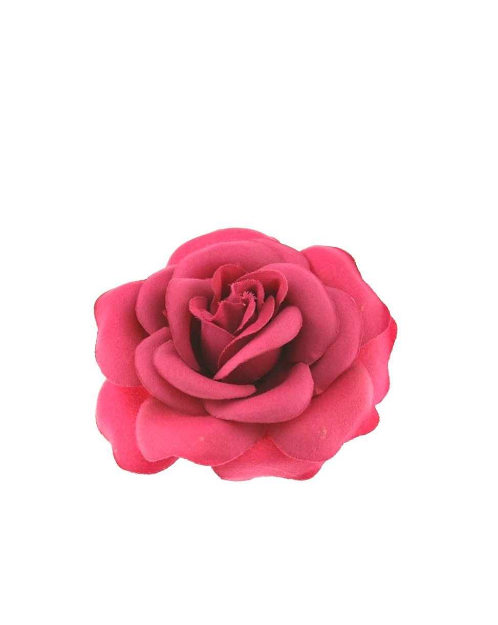 Zac's Alter Ego Fuchsia Rose Flower Hair Clip with Elastic Band - Perfect for Weddings, Parties & Everyday Hair Accessories