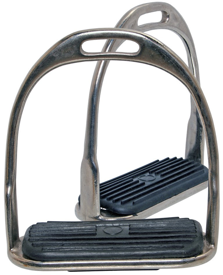 Premium Blue Tag NP Stirrup Irons with Rubber Treads - Durable & Comfortable Equestrian Riding Equipment for English & Western Horseback Riding