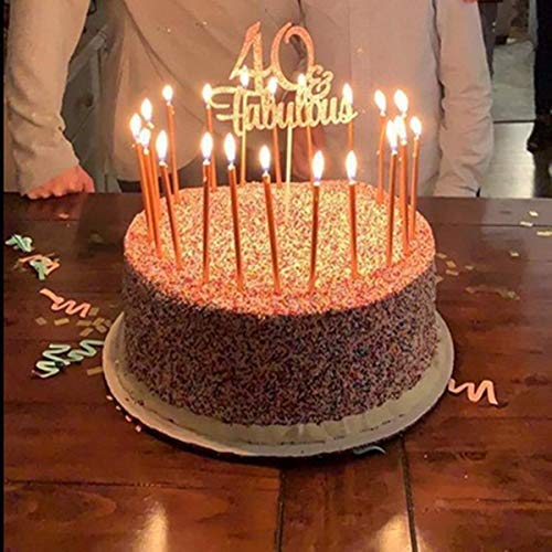 Rose Gold Glitter 40 and Fabulous Cake Topper - Elegant 40th Birthday Cake Decor for Women, Perfect for Milestone Celebrations & Party Decorations