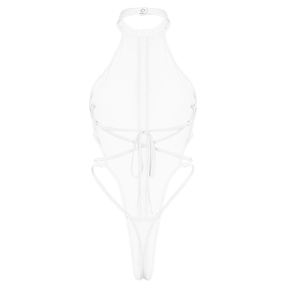 Sexy Women's Sleeveless Halter Leotard Bodysuit - Backless Thong Teddy for Clubwear, Dance Costume & Lingerie | YZYF Fashion