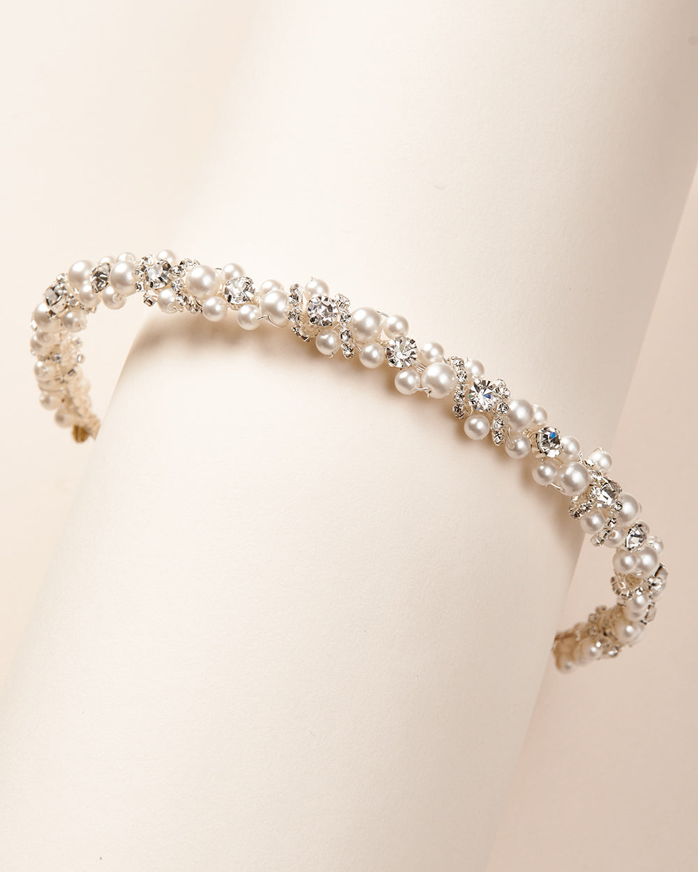 Hailey Pearl Headband for Women - Elegant Crystal Hair Accessory for Weddings, Parties & Special Occasions