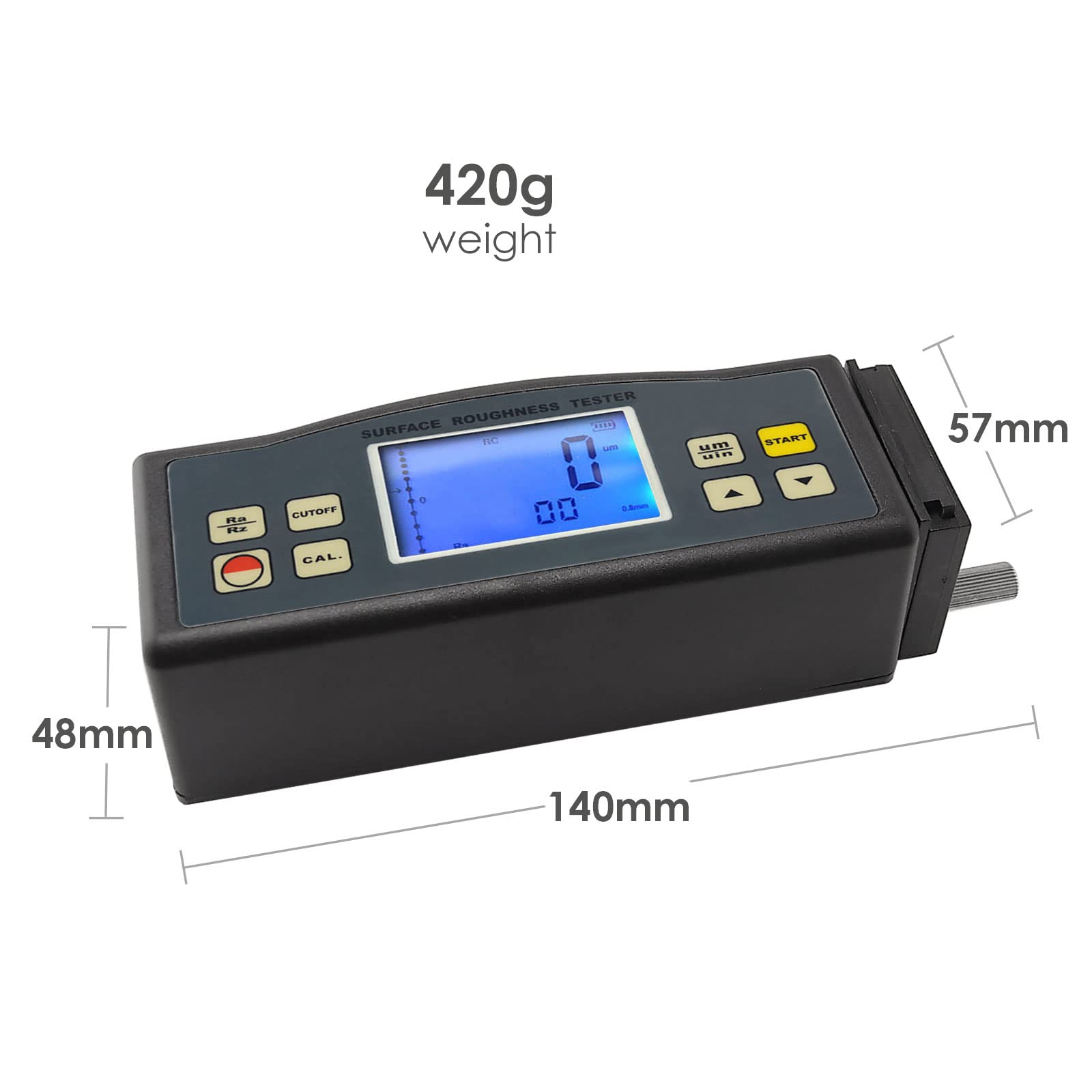 Digital Surface Roughness Tester - Portable Ra & Rz Measurement Tool for Metal, Plastic & Wood - Perfect for Quality Control in Manufacturing & Engineering