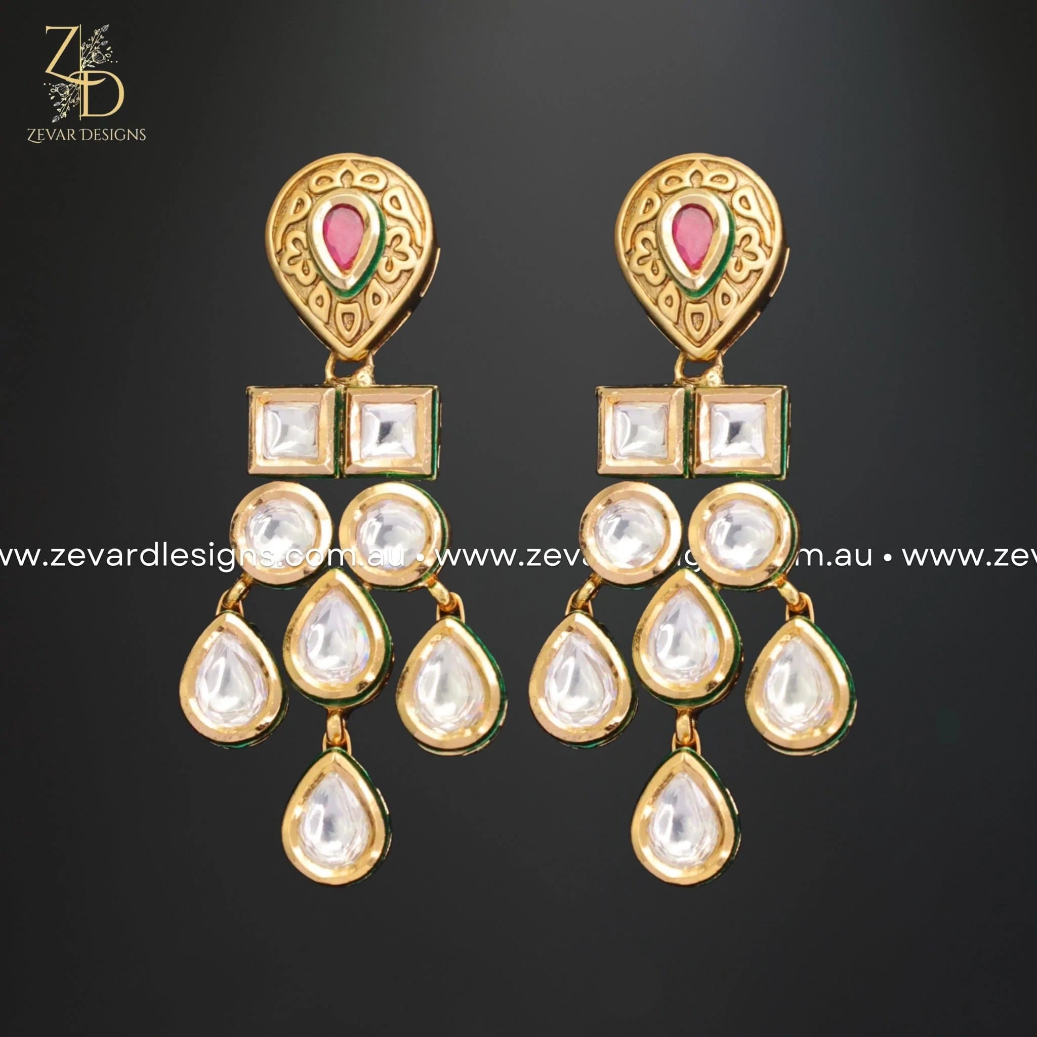 Exquisite Kundan Necklace Set with Ruby Red Stones | Traditional Indian Jewelry for Weddings, Parties & Festive Occasions