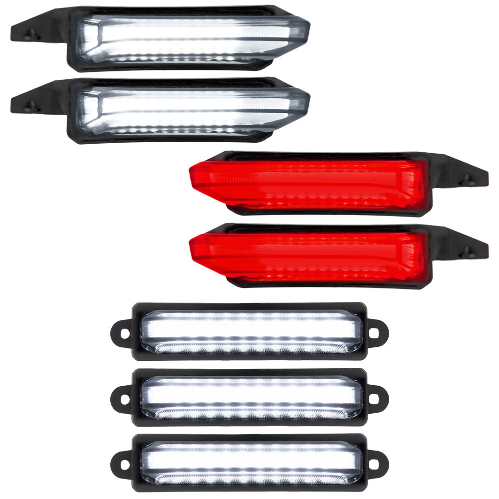 Ford F-150 Raptor 2021-2022 7-Piece LED Fender & Hood Light Kit - Smoked Lens White/Amber Running Lights with Startup Sequence | Off-Road Lighting Upgrade for Trucks & Night Driving