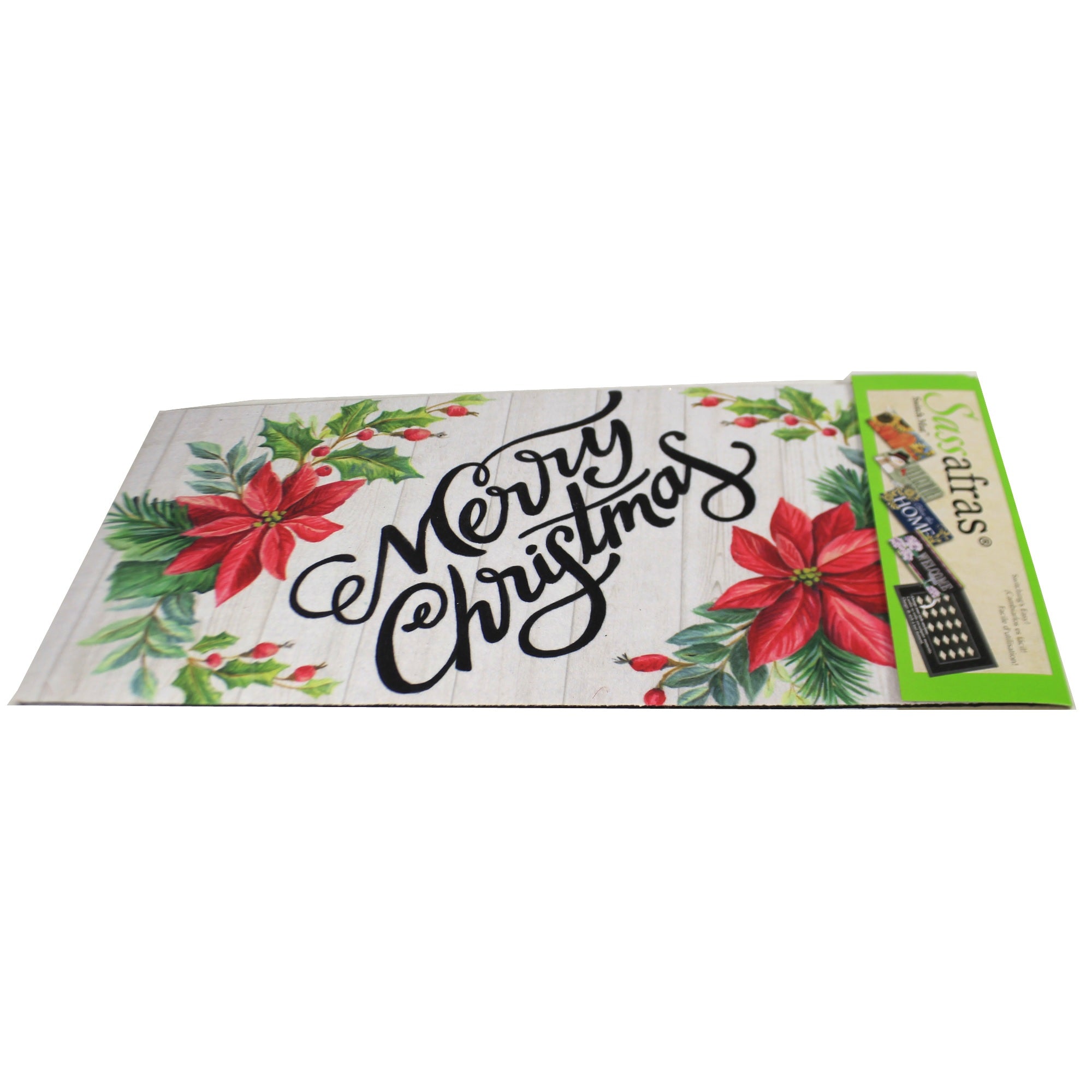 Festive Christmas Poinsettia Sassafras Switch Plate Cover - Holiday Home Decor for Front Door, Living Room & Fireplace