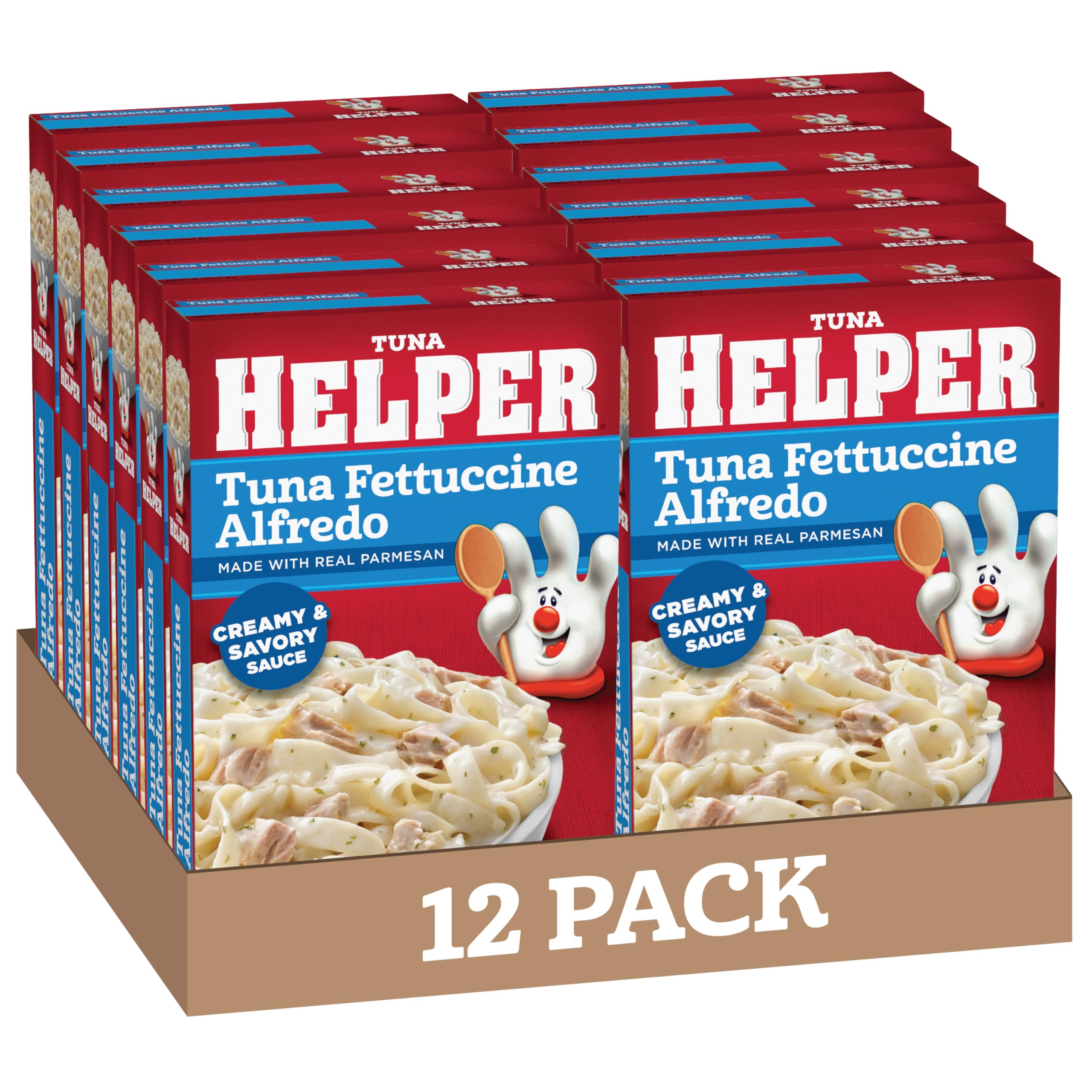 Tuna Helper Fettuccine Alfredo Pasta - 6.5 oz (Pack of 12) | Easy Meal Kit for Quick Dinners & Camping Trips