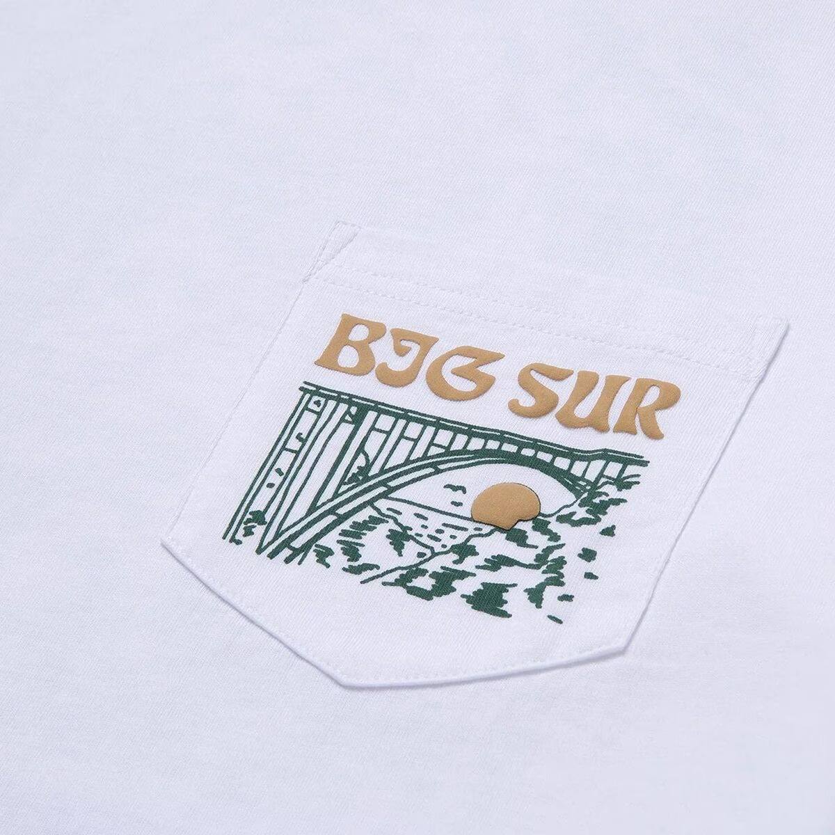 Big Sur Puff Print Pocket T-Shirt for Men - Soft Cotton Casual Tee with Unique Design - Perfect for Streetwear, Travel & Everyday Comfort