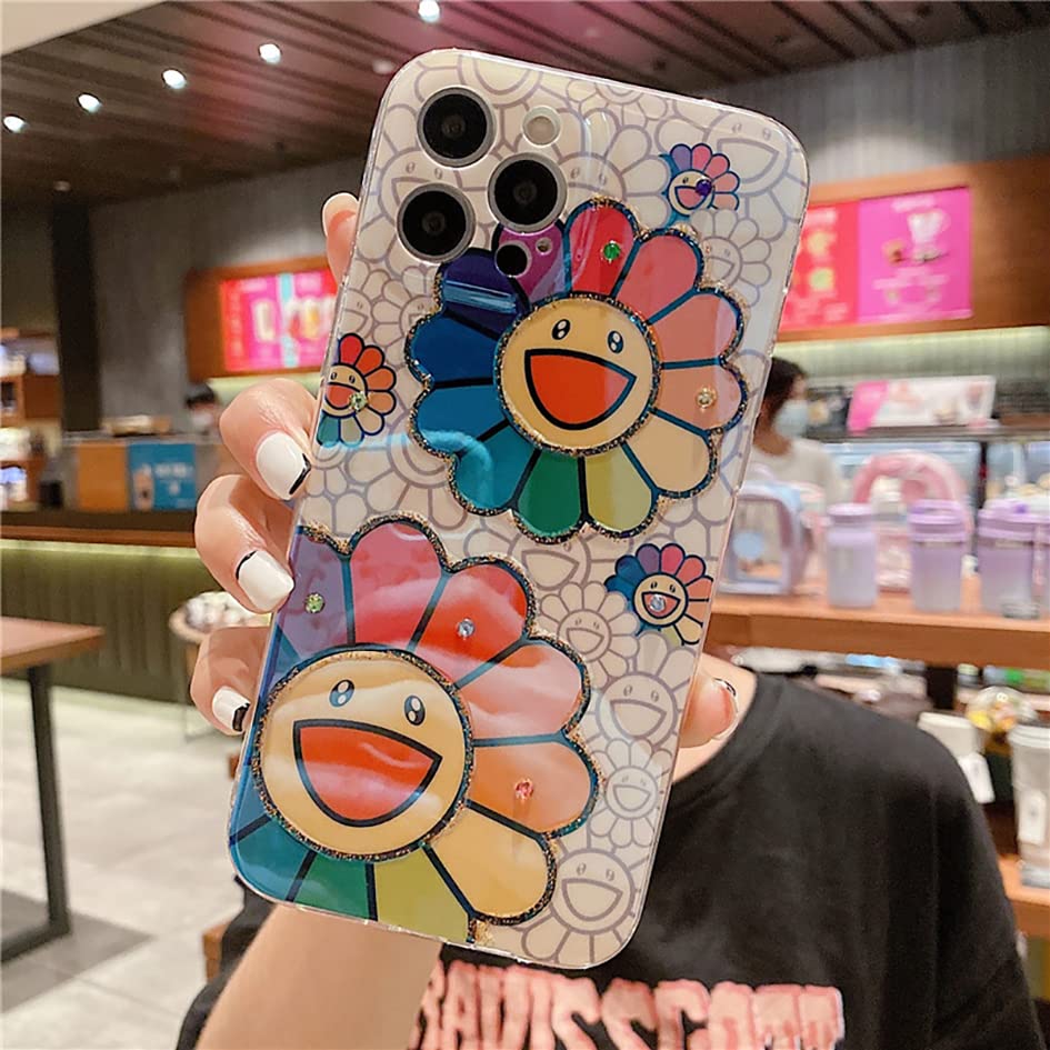 Rainbow Flower iPhone 11 Case - Floral Design Shock Absorbing TPU Soft Bumper Protective Cover for iPhone 11 (6.1 Inch) - Perfect for Everyday Use, Travel & Gift Giving