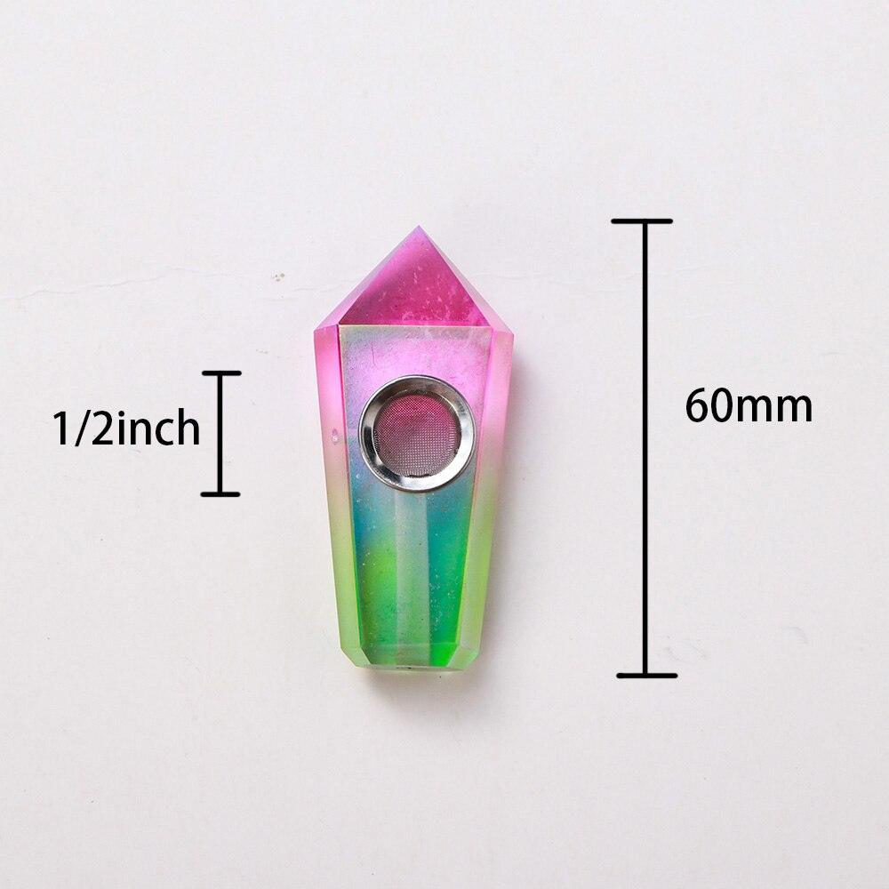 Mini Crystal Smoke Pipe - Electroplated Rainbow Reiki Quartz Glass Pipe for Herbal Use | Perfect for Meditation, Relaxation & Spiritual Rituals