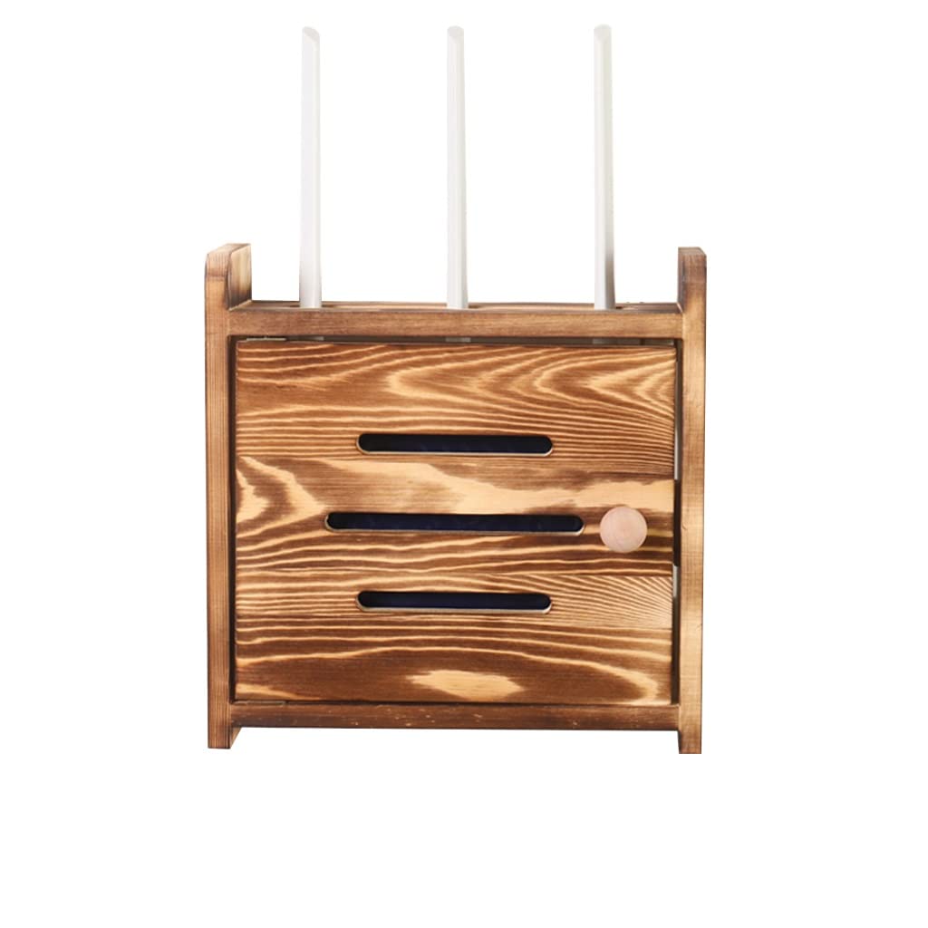 Wall Mounted Storage Shelf for WiFi Router & Set Top Box - Compact Desktop Organizer for Home & Office Network Setup