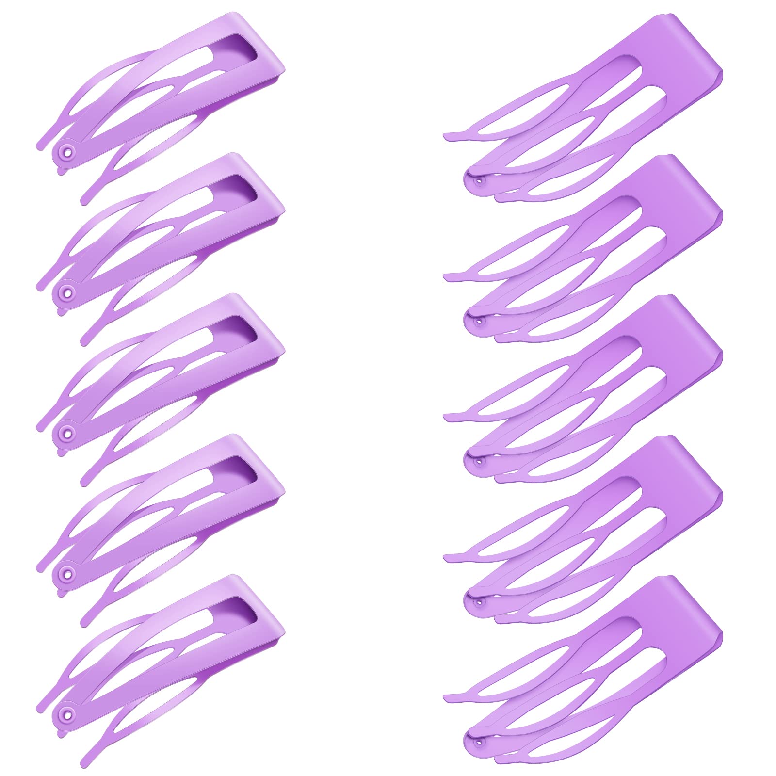 Chinco 24 Pcs Double Grip Hair Clips - Metal Snap Barrettes for Women, Professional Salon Hair Styling Supplies (Light Purple, 2 Inch) - Perfect for Updos, Braiding & Hair Extensions