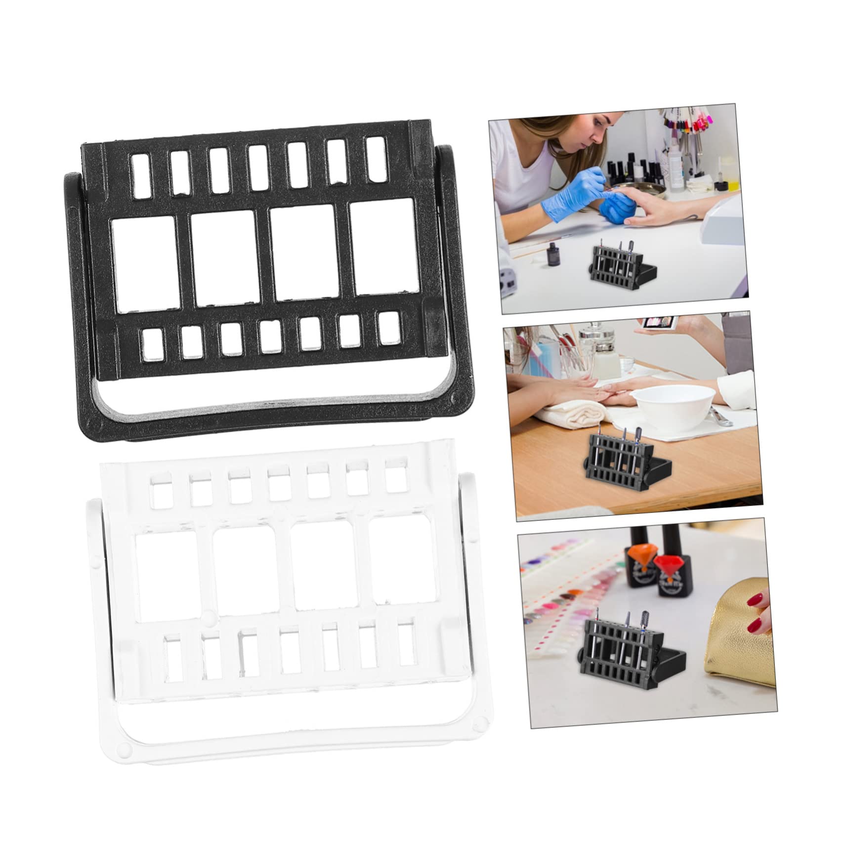 Mikinona 16-Hole Nail Drill Bit Holder Set - Professional Nail Art Tool Organizer & Grinding Head Display Stand for Manicure Accessories Storage - Perfect for Salon, Home DIY Nail Care & Professional Nail Technicians