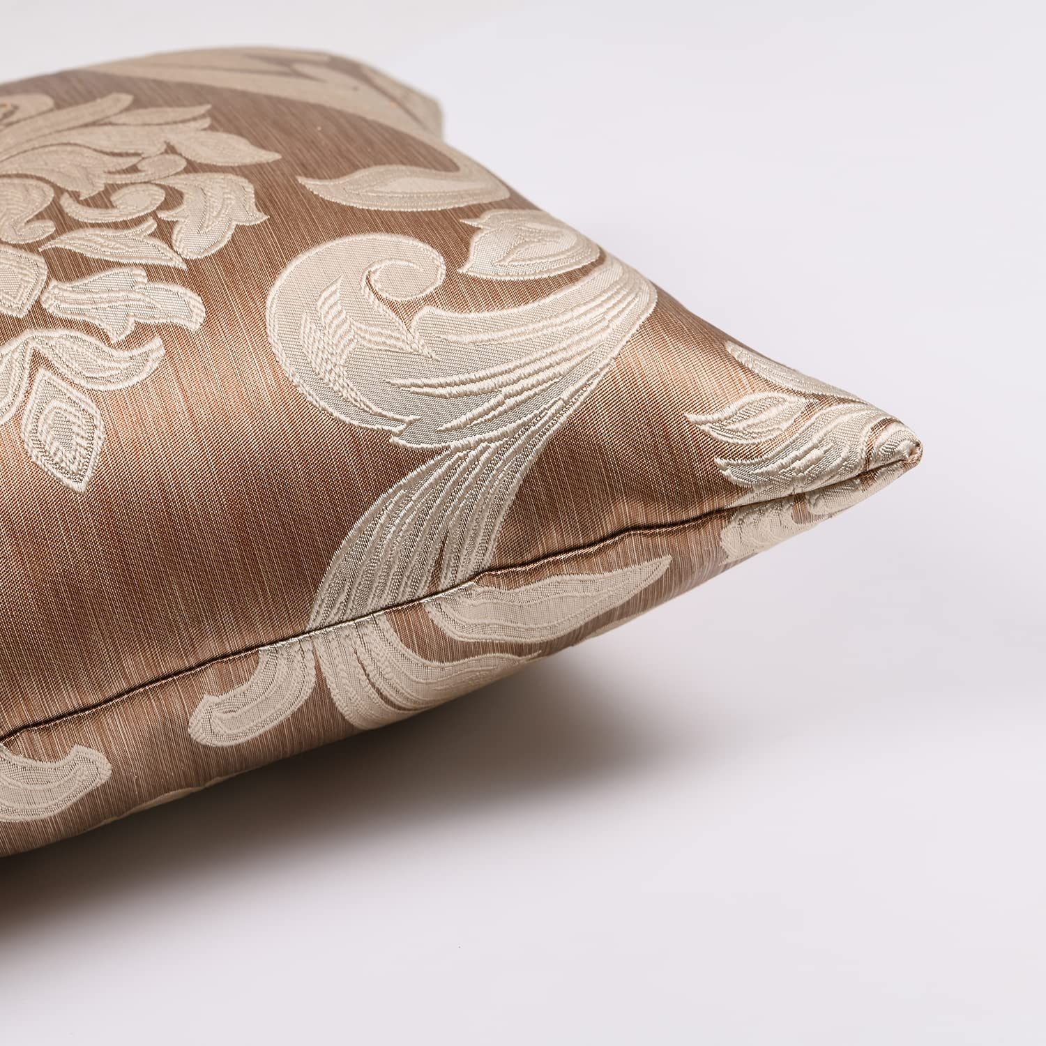 NAPEARL Jacquard Throw Pillow Covers Set of 2 - 20x20 Inch Decorative Cushion Covers for Sofa, Couch, Bed - Beige Luxury Pillowcases for Living Room, Bedroom - Perfect for Home Decor & Cozy Comfort