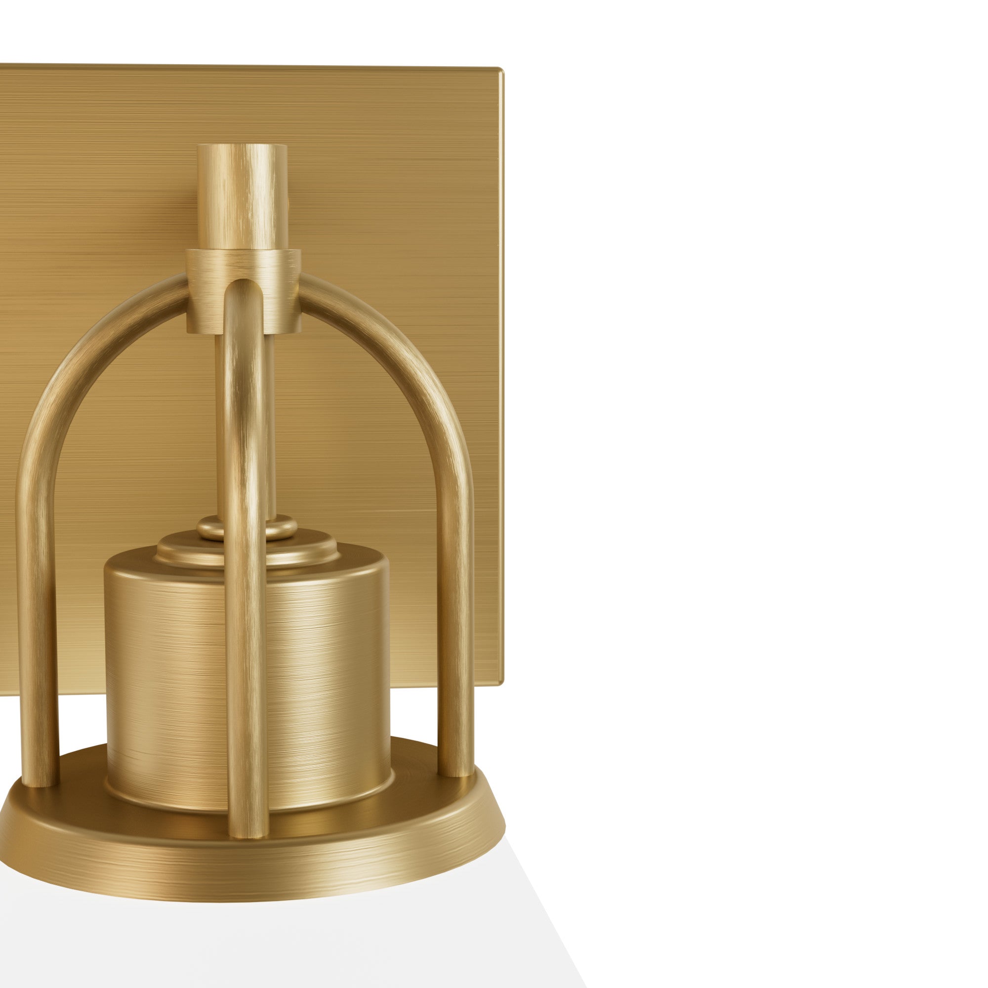 Hunter Carrington Isle Luxe Gold 3-Light Bathroom Vanity Wall Sconce with White Glass Shades - Jasmine Roth Collection - Perfect for Modern Bathrooms, Powder Rooms and Spa-Style Decor