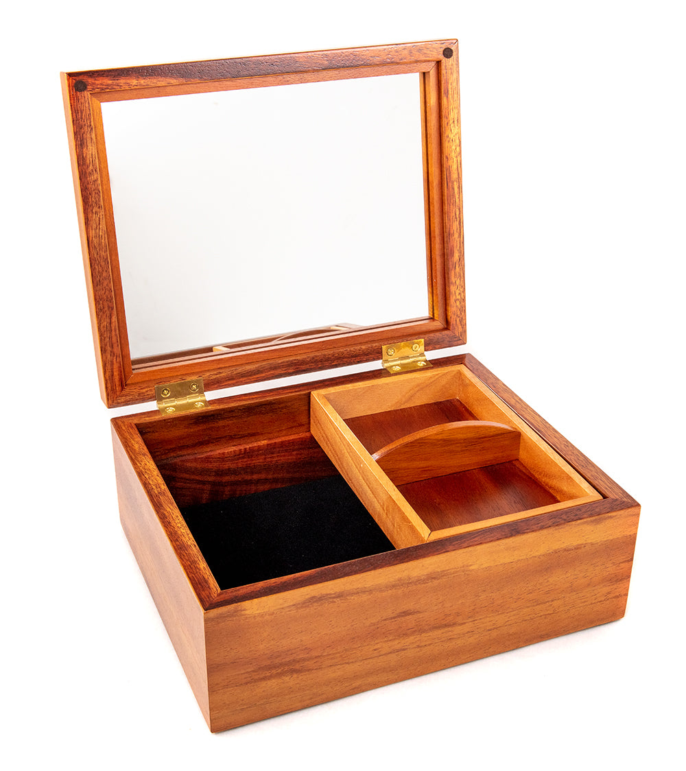 Premium MacArthur Koa Wood Box with Removable Tray - Large Storage Organizer for Jewelry, Keepsakes & Home Decor | Perfect for Gift Giving & Luxury Home Organization