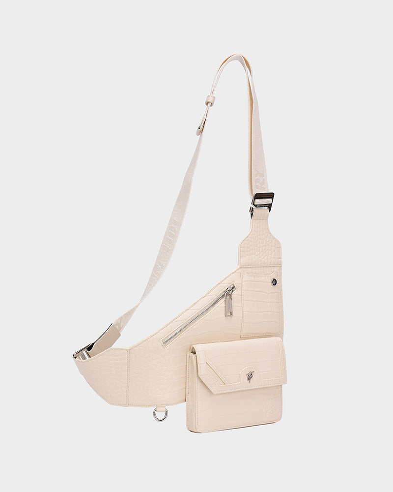 Blast Off Sling Bag - Cream White Crossbody Bag for Men & Women | Perfect for Travel, Hiking, and Everyday Use