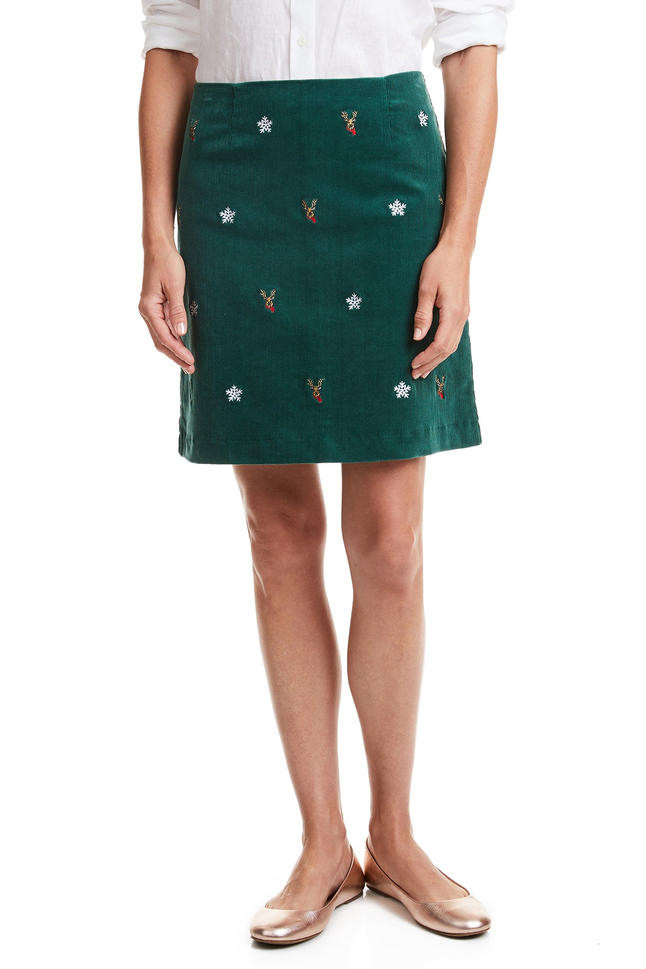 Women's Corduroy A-Line Skirt with Elastic Waist - Winter Fashion for Casual Outfits & Holiday Parties