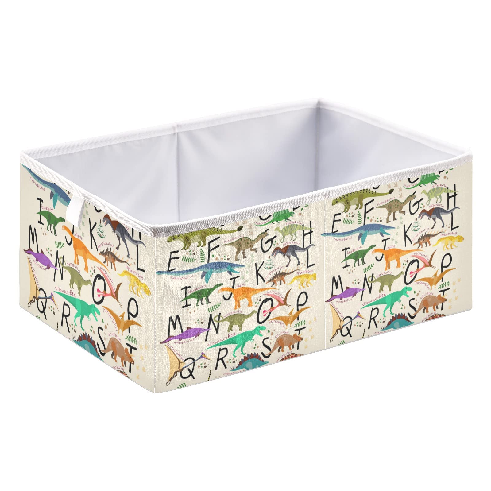Dinosaurs Storage Baskets - Foldable Collapsible Storage Box with Waterproof Fabric for Shelves, Closet, Pantry | Organize Clothes, Toys, Books | Perfect for Home & Office (16 x 11 Inches)