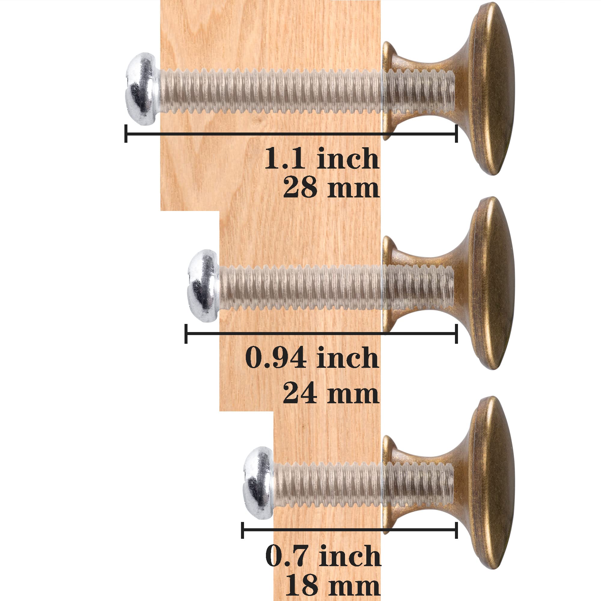 Antique Brass Cabinet Knobs 10-Pack - Drawer Pulls for Kitchen & Bathroom
