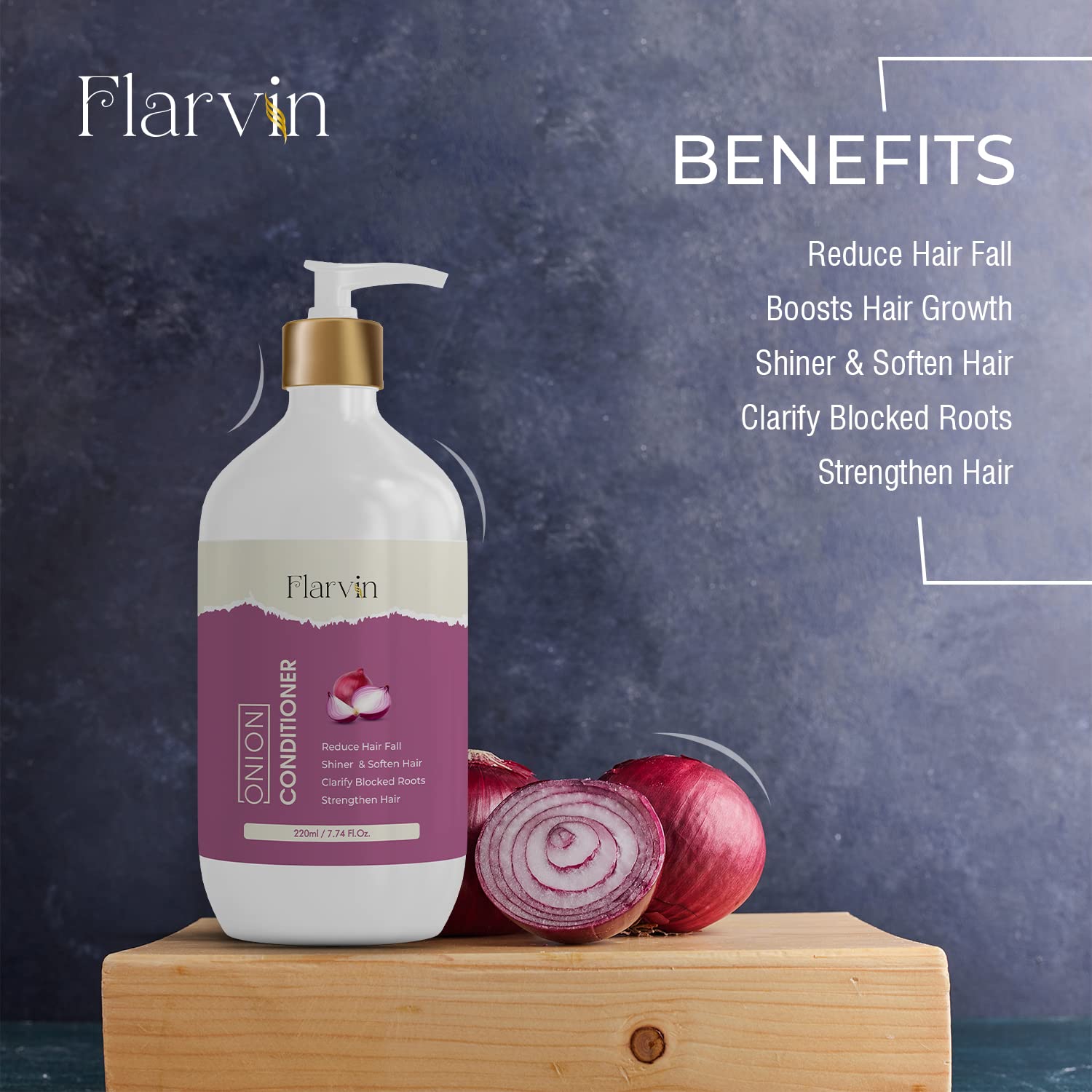 Onion Hair Growth Conditioner 220ml - Anti Hair Fall Treatment for Thicker, Stronger Hair | Promotes Scalp Health & Reduces Breakage - Perfect for Daily Use & Damaged Hair Repair