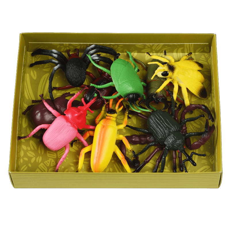 Box of 10 Realistic Plastic Creepy Crawly Insects - Perfect for Halloween Decorations, Prank Toys, and Science Education
