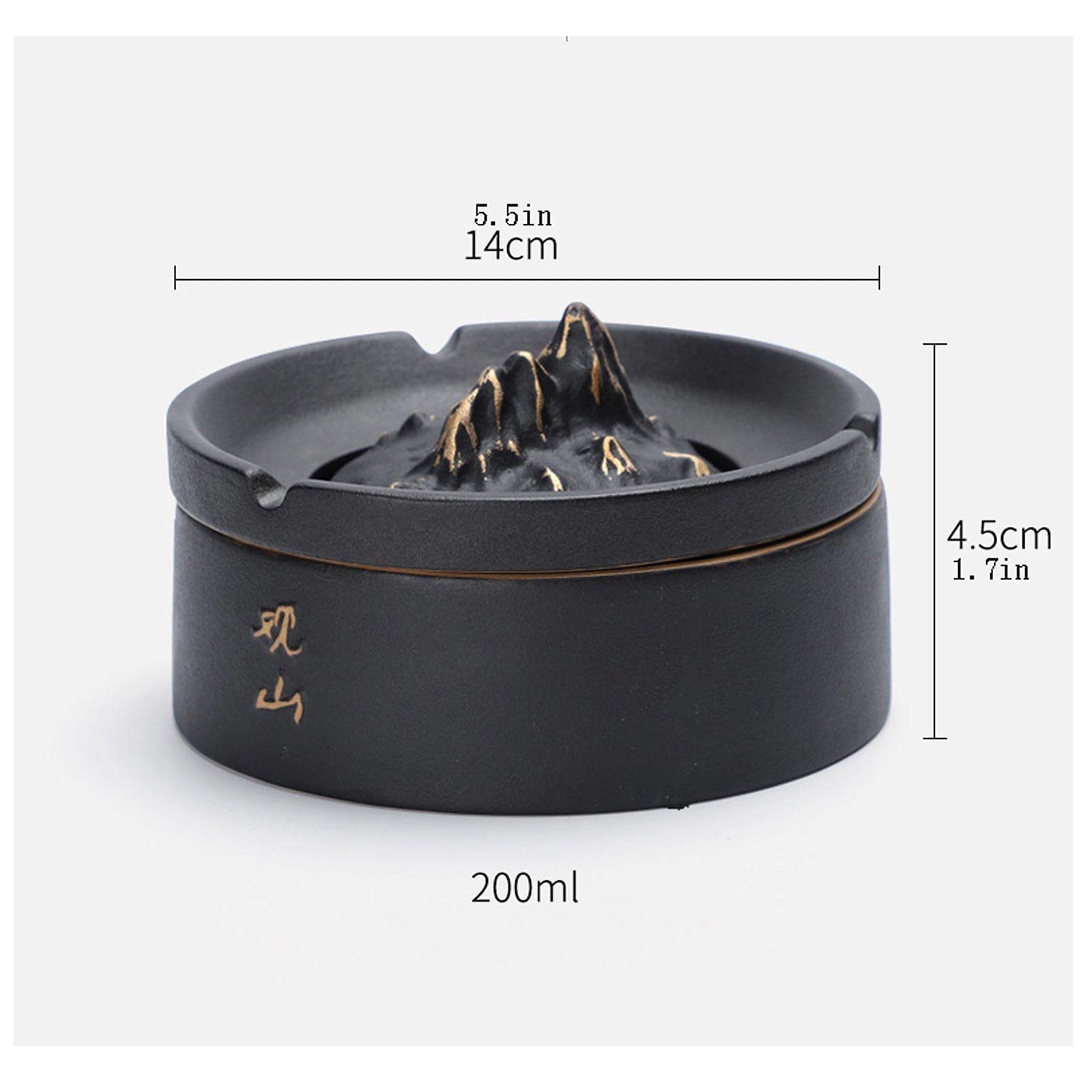 Premium Ceramic Ashtray with Lid - Large Capacity Car & Home Ash Tray for Living Room, Office, Patio - Elegant Green Decorative Gift for Smokers (Ideal for Indoor/Outdoor Use)