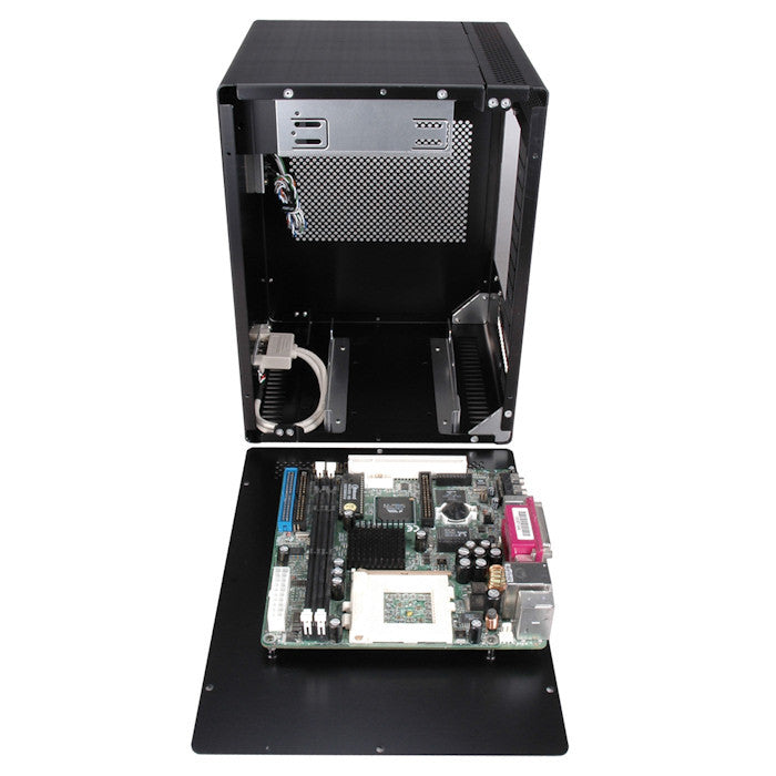 Lian Li PC-Q07 Mini ITX Cube Computer Case - Compact Black Chassis for Small Form Factor Gaming & Home Theater PCs - Perfect for Space-Saving Desktop Builds and HTPC Setups