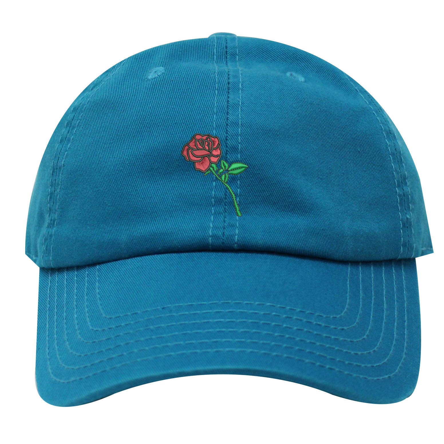 INK STITCH Unisex Rose Cotton Baseball Caps - 21 Colors for Men & Women | Casual Outdoor Sun Protection Hats for Sports, Travel & Daily Wear
