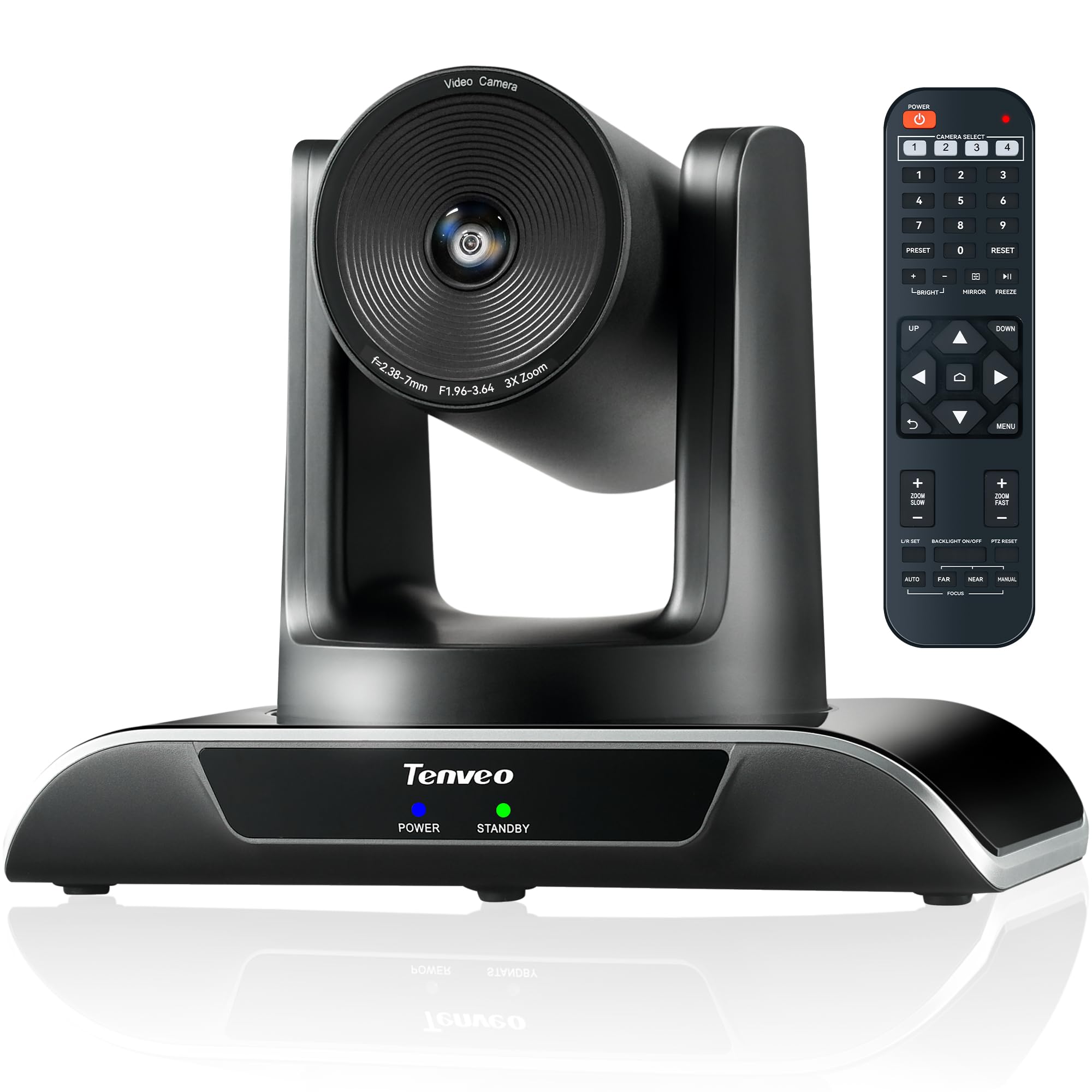 Tenveo 3X Optical Zoom PTZ Conference Camera with USB 3.0/HDMI, 1080P 60FPS, 114° Wide Angle - Ideal for Video Conferencing, Business Meetings, Live Streaming, Church Services & Online Education