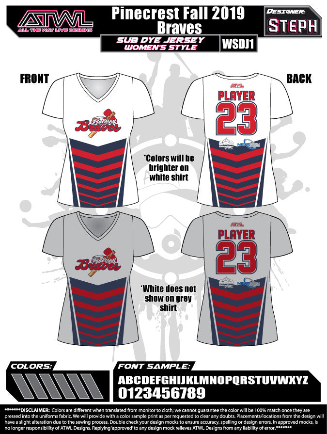 Pinecrest Fall League Women's Sublimated Dye Jersey - Breathable & Stylish Basketball Uniform for Games & Team Sports