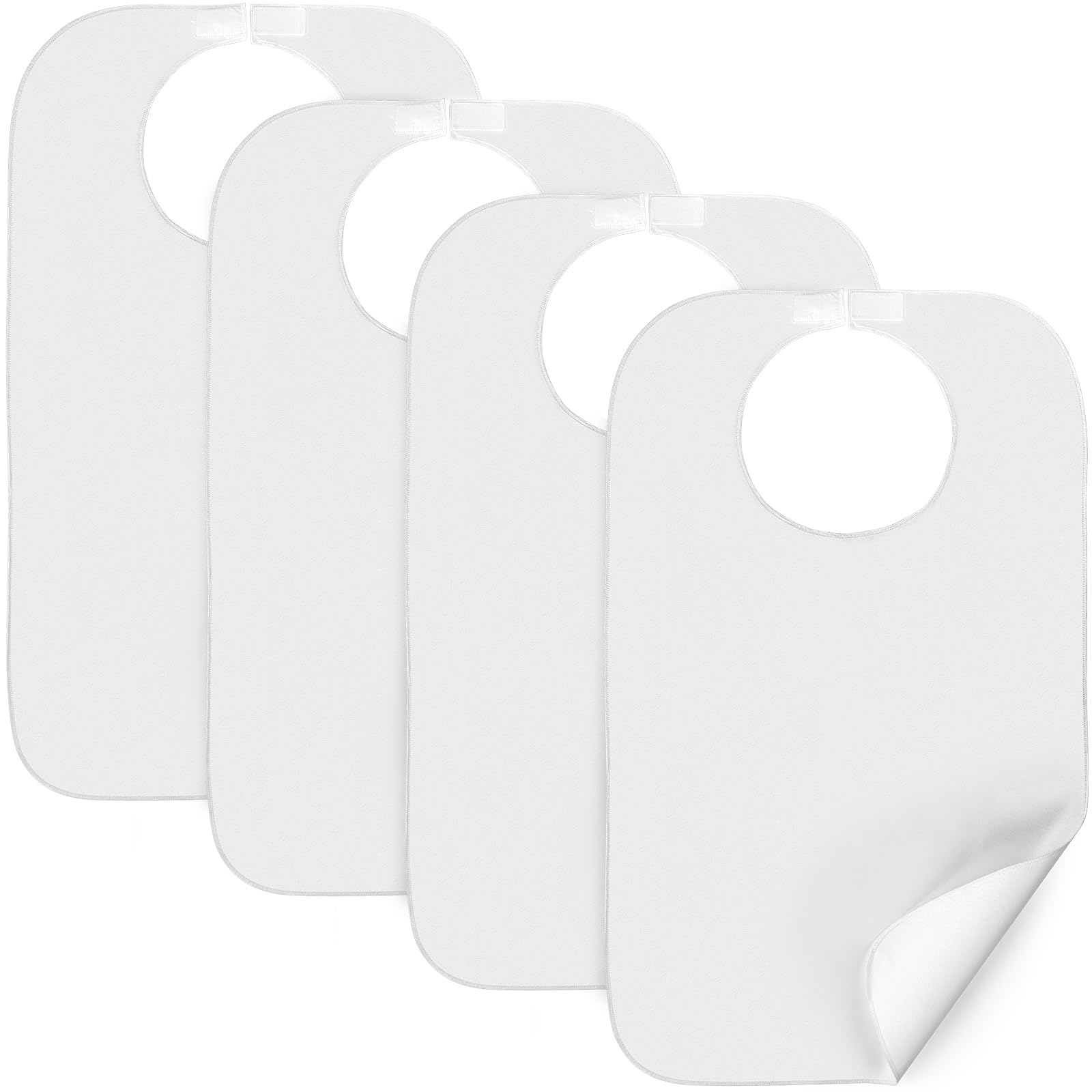 Moonsea 4 Pack Adult Bibs for Eating - Premium Waterproof Clothing Protector, 30