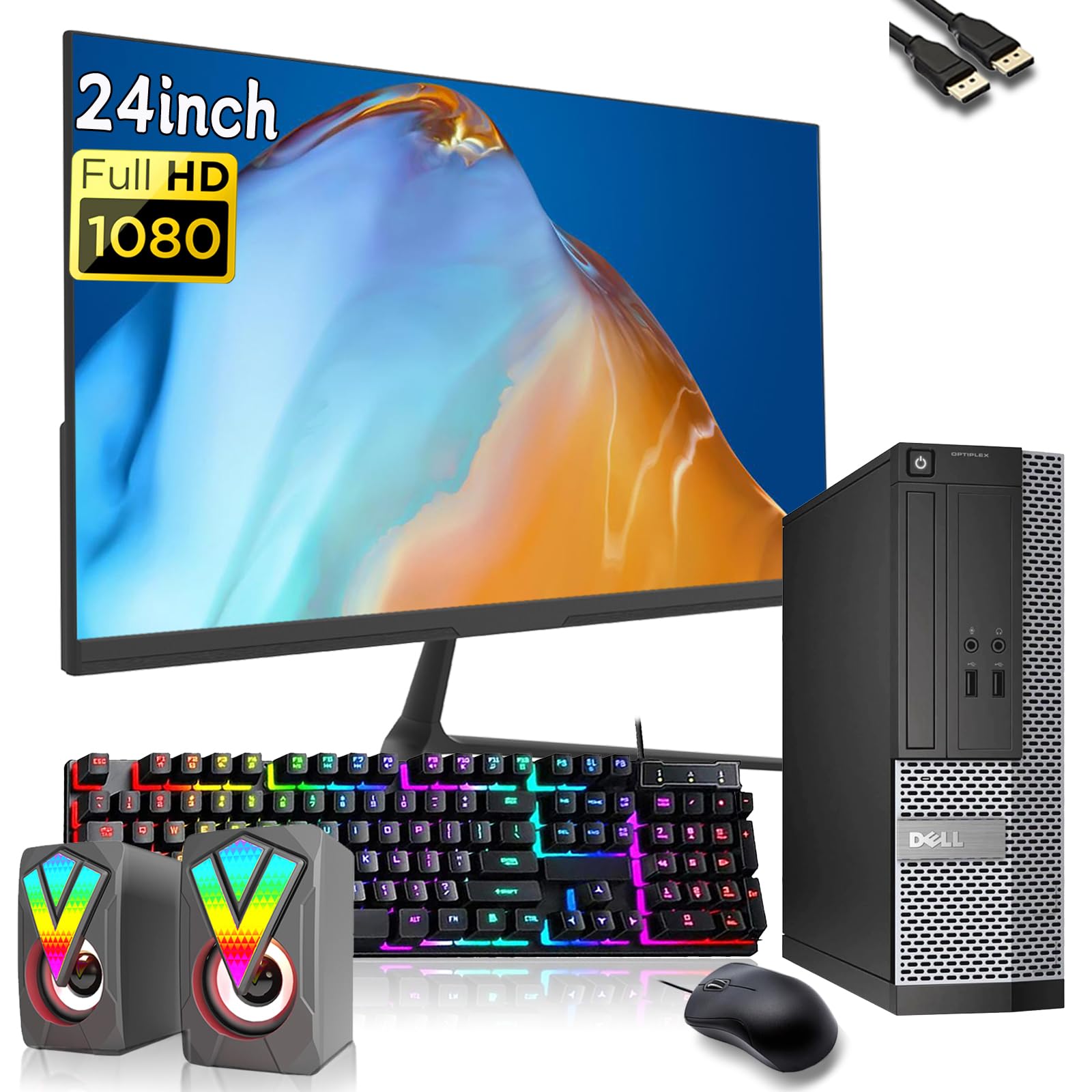 Refurbished Dell Optiplex 3010 SFF Desktop Computer with 24