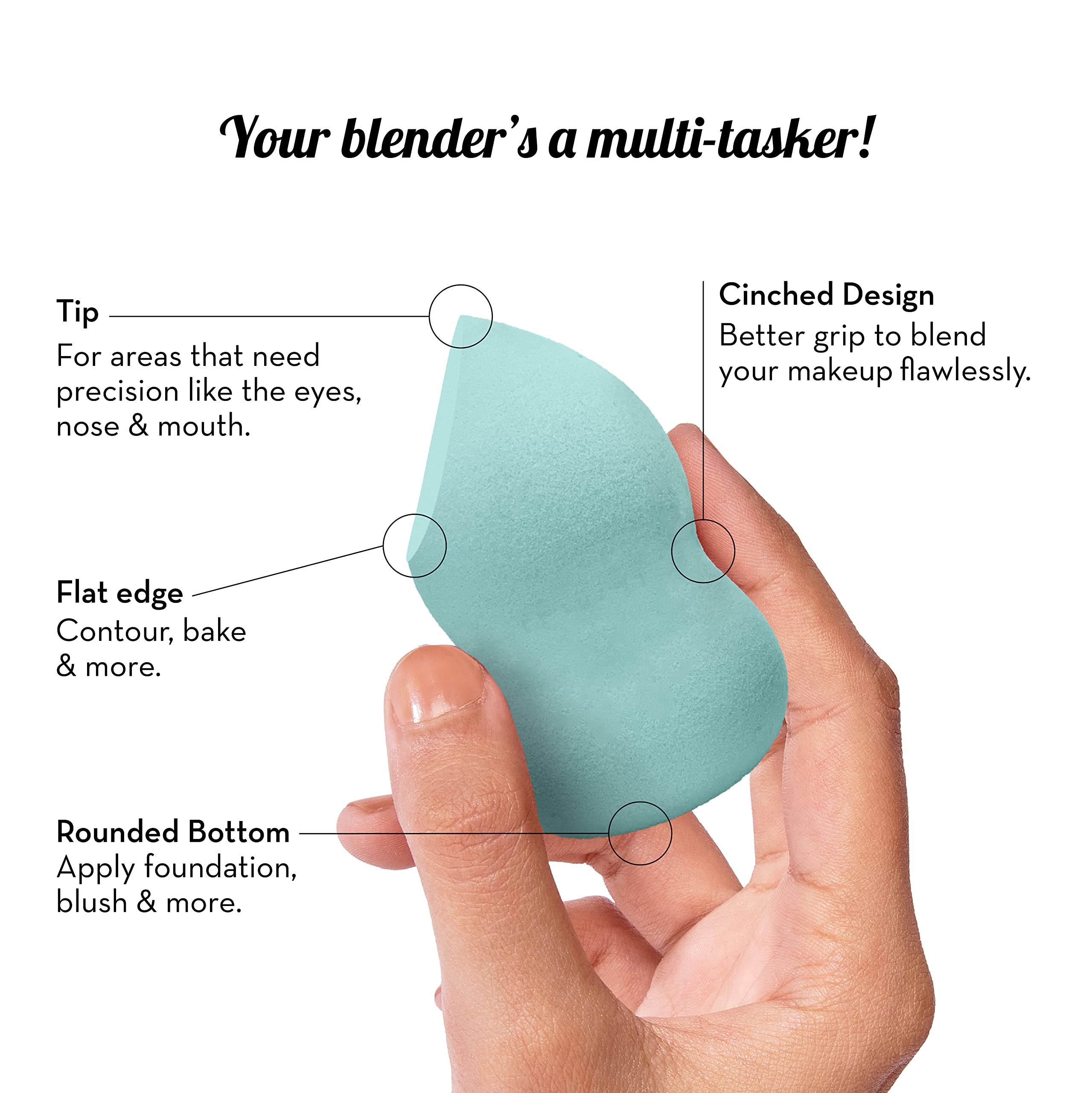 Premium Pear-Shaped Beauty Blender Sponge - Soft Tiffany Blue Microfiber Makeup Sponge with Travel Case | Saves 60% More Makeup | Works with Liquid, Cream & Powder Formulas | Cruelty-Free Vegan Latex-Free | Perfect for Professional Makeup & Travel Touch-Ups