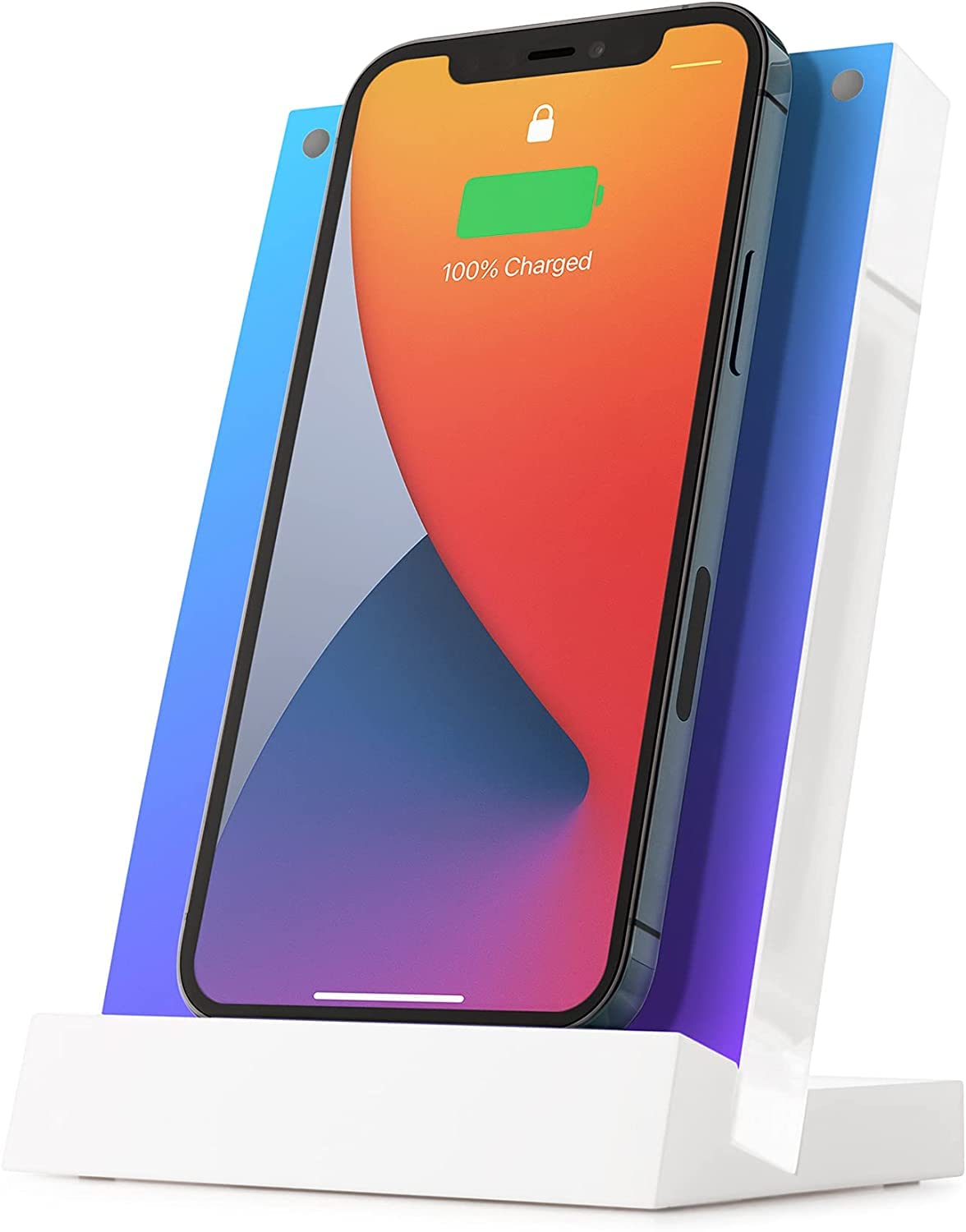 Twelve South PowerPic Mod - 10W Qi Wireless Charger for iPhone, AirPods Pro & Qi-Enabled Phones | Multi-Angle Adjustable Stand | Fast Charging Pad for Bedside, Office & Travel (White)